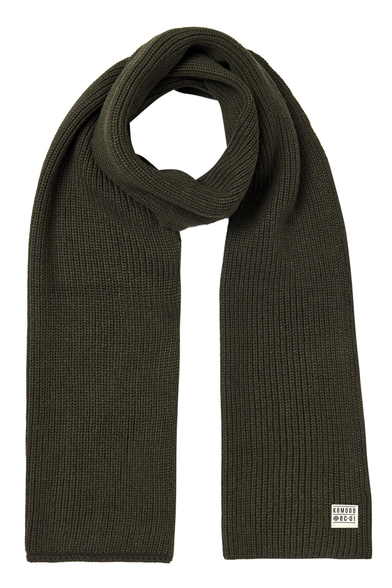 Women’s Green Sendai - Gots Organic Cotton Scarf Dark Khaki One Size Komodo