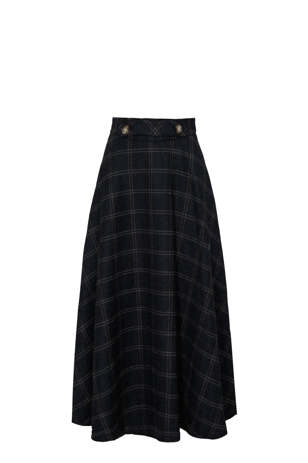 The Extreme Collection Women's Brown Petra 01 Sapphire Check Midi Skirt In Black