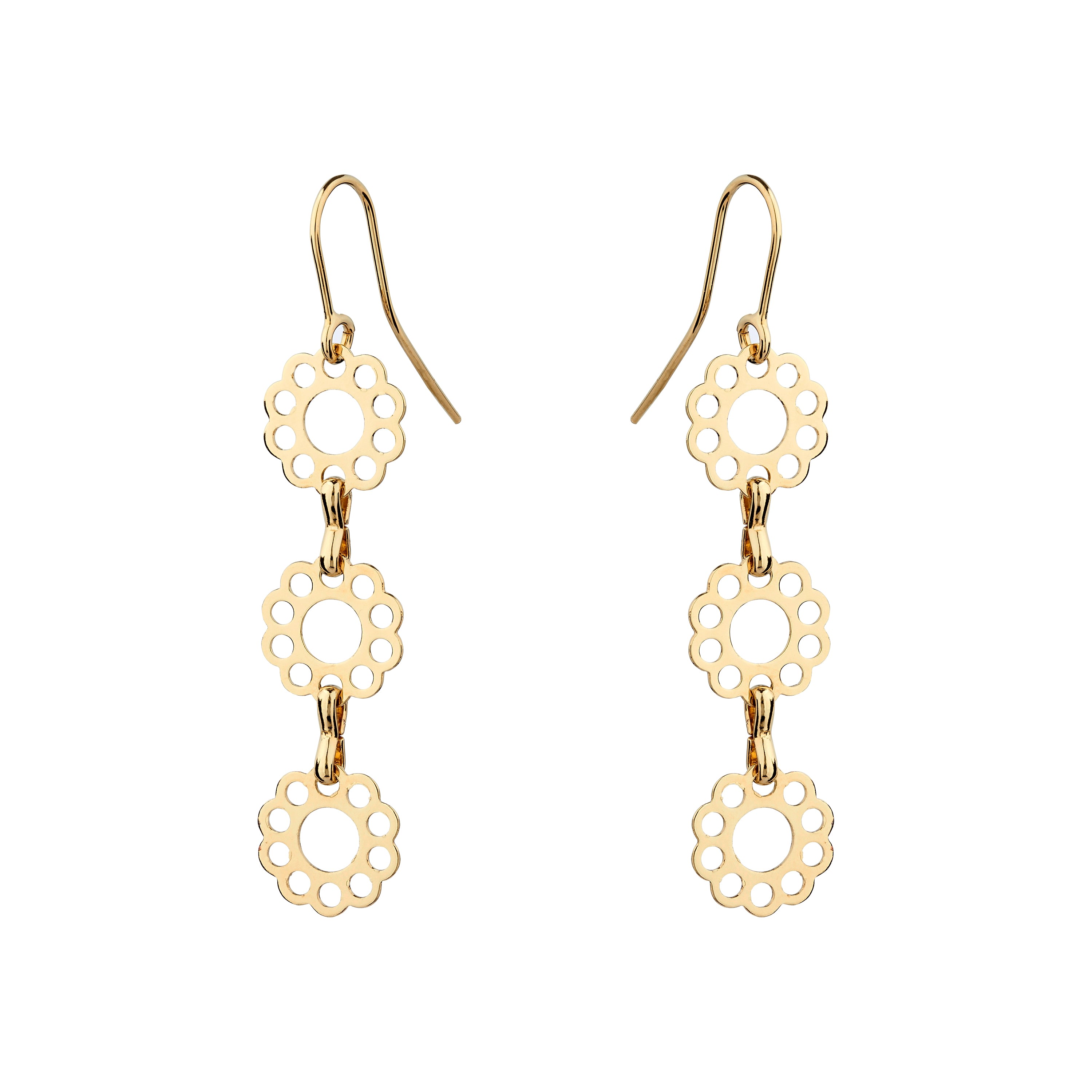 Women’s Gold Marguerite Chain Earrings Mirabelle Jewellery