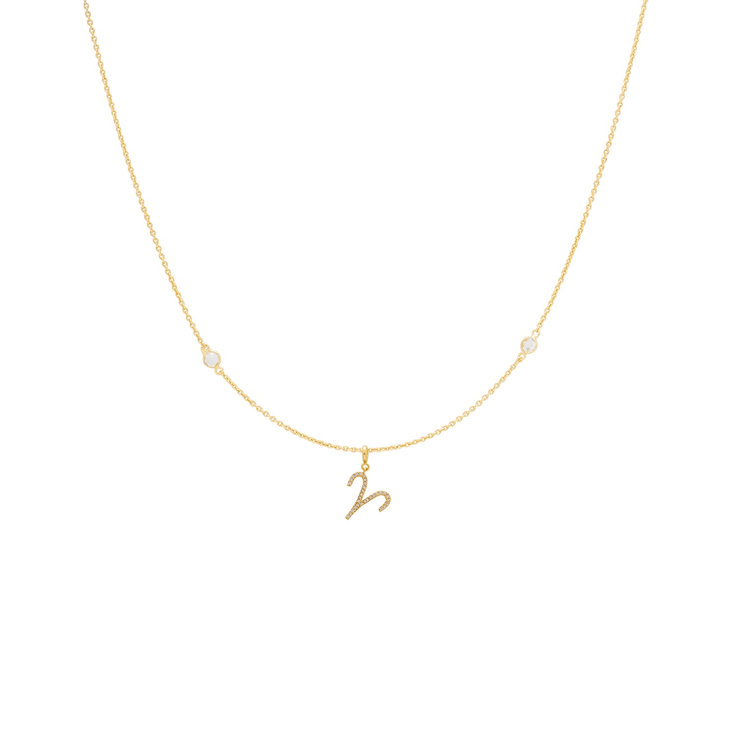 Women’s Zodiac Horoscope Sign Aries Symbol Necklace Gold Lavani Jewels