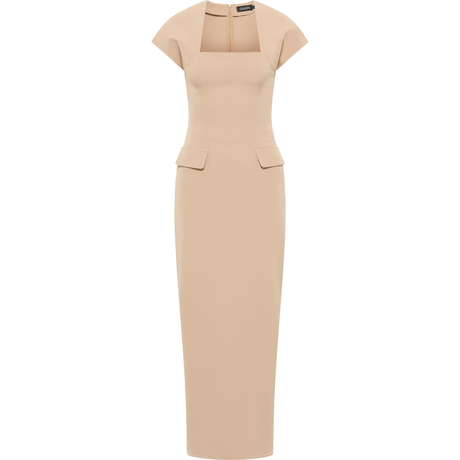 Women’s Brown / Neutrals Lucy Midi Dress - Beige Large Nana’s