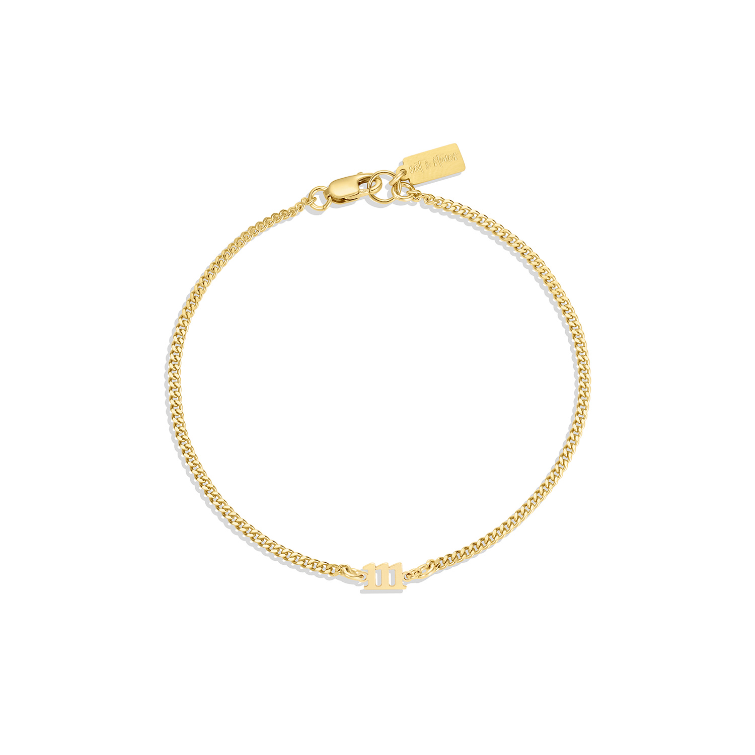Set & Stones Women's Gold Angel Numbers Bracelet - One