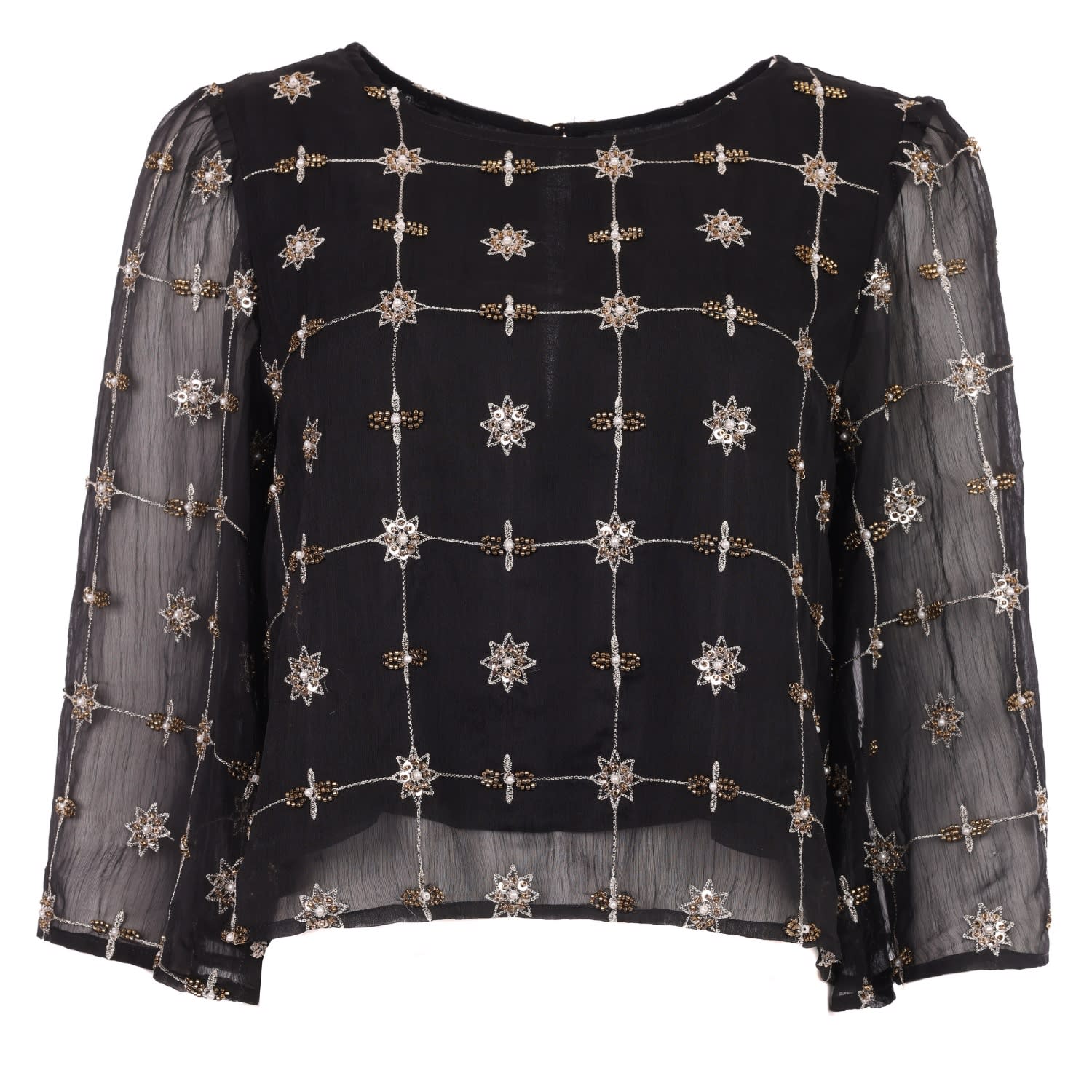 Traffic People Women's Black / Silver Cabaret Cameo Liza Top In Multi