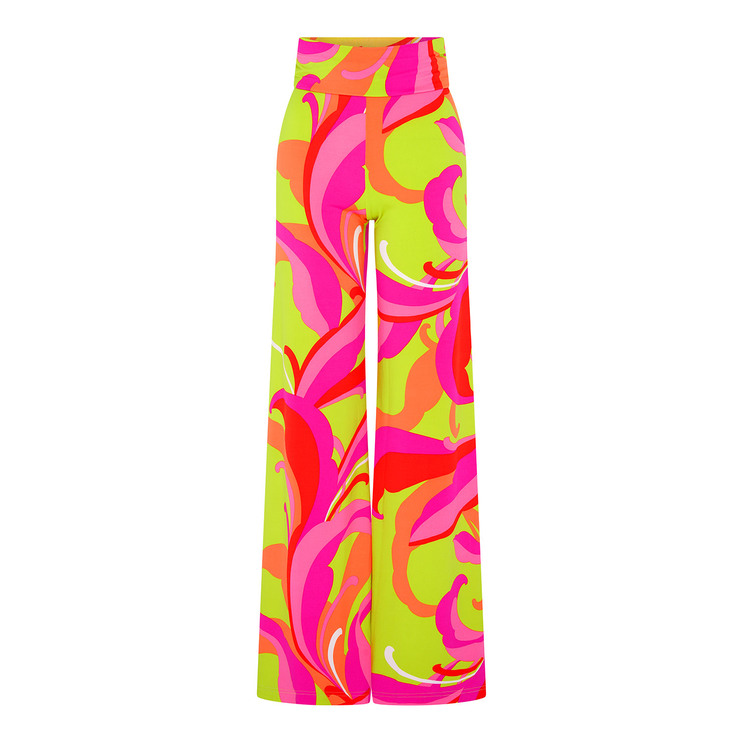 Beatrice Von Tresckow Women's Tutti Frutti Wide Stretch Flare Trousers In Green/orange/pink/red