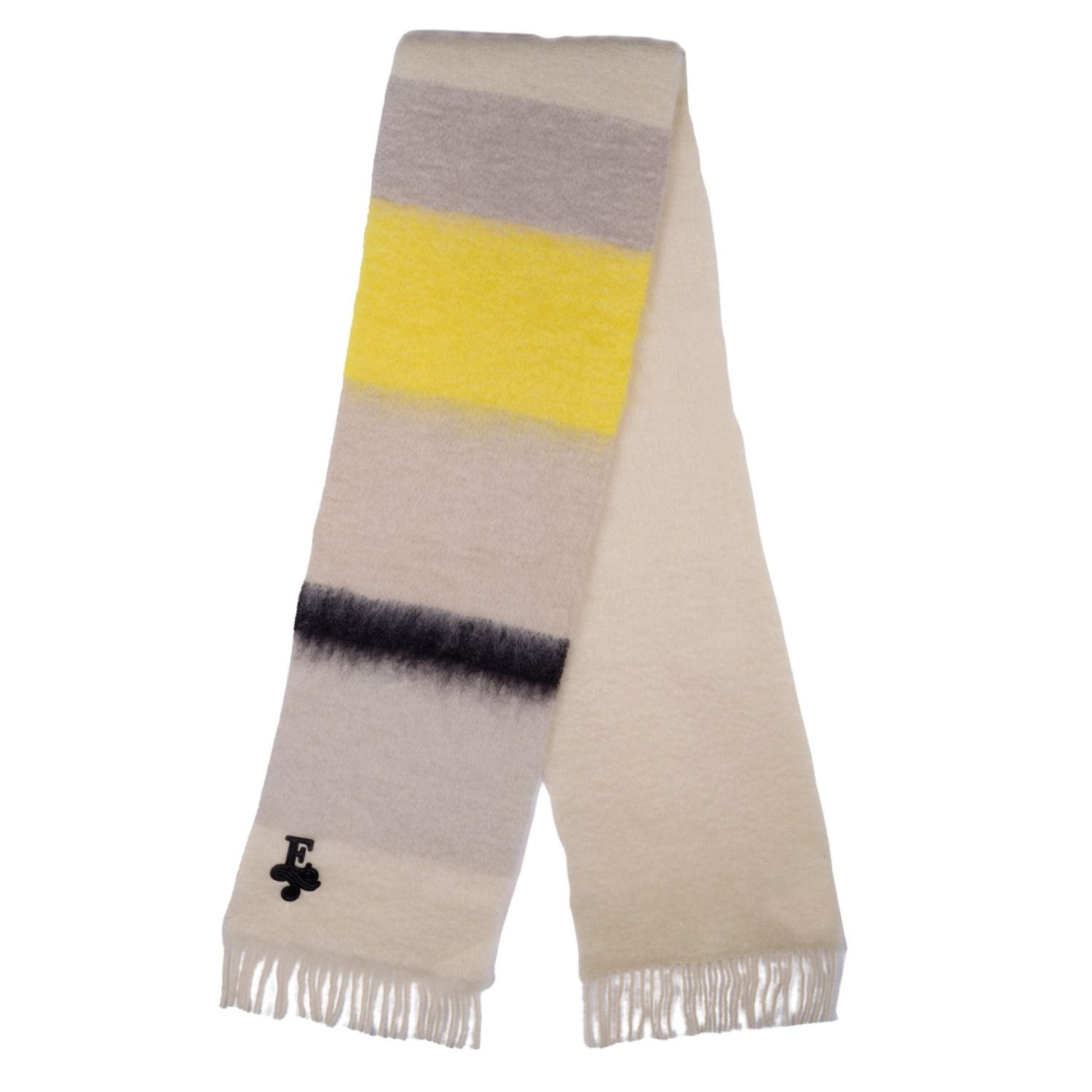 The Extreme Collection Women's Mohair Scarf Brooks With Yellow In Multi