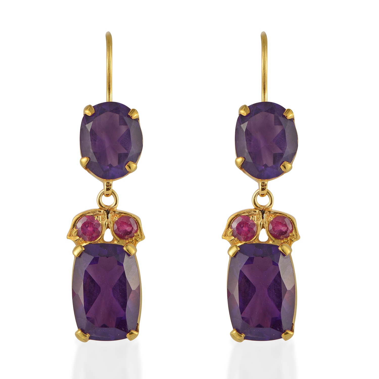 Women’s Pink / Purple / Red Bathsheba Amethyst Ruby Drop Earrings Emma Chapman Jewels