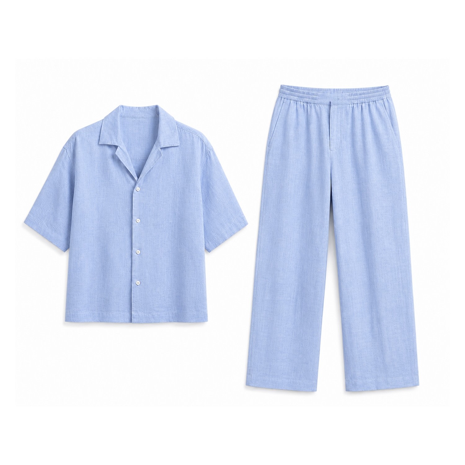 Men's Sky Blue Linen-Set | Large | Hustle