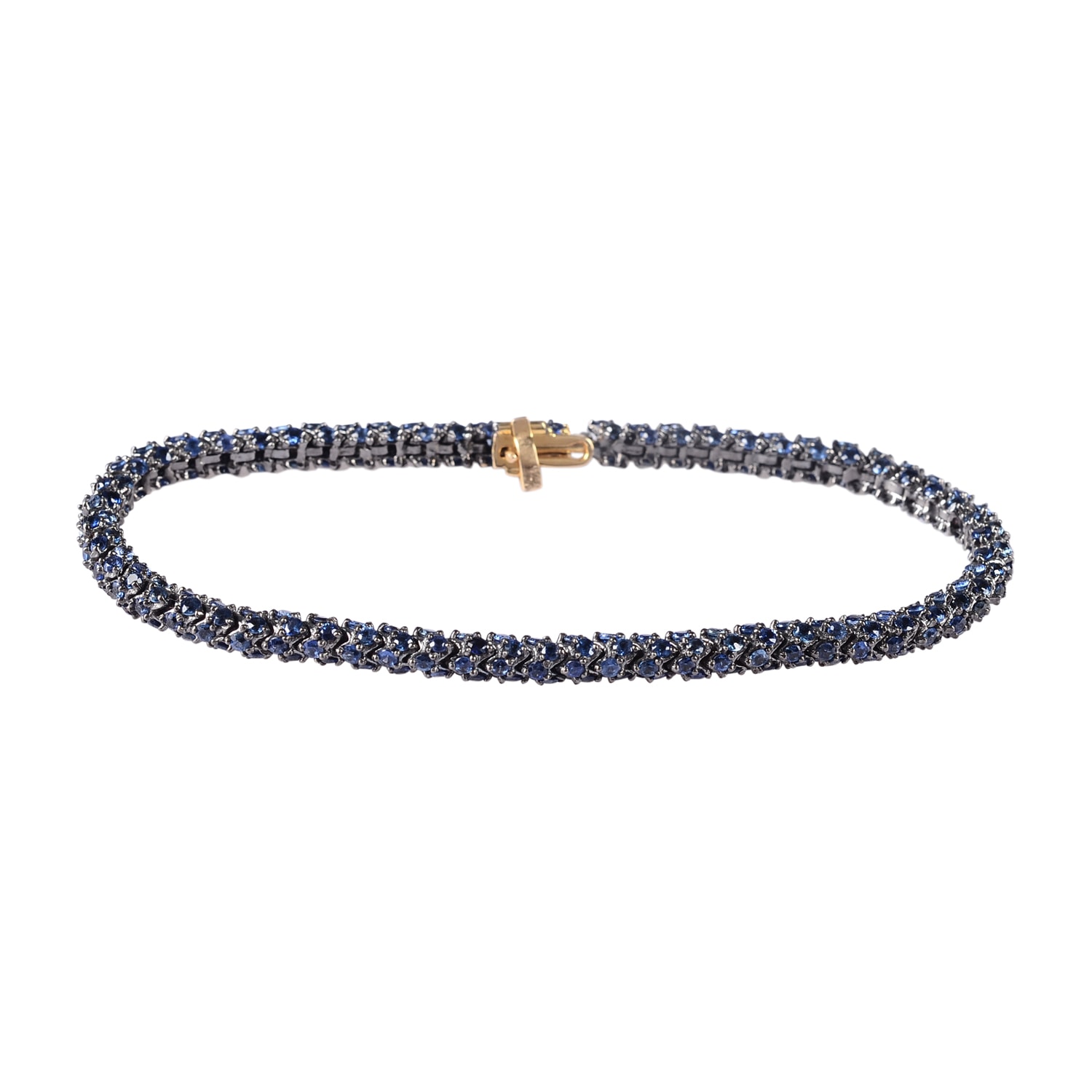 Artisan Women's Silver / Gold / Blue Modern Fixed & Flexible Blue Sapphire Bracelet In Gold & Silver In Blue