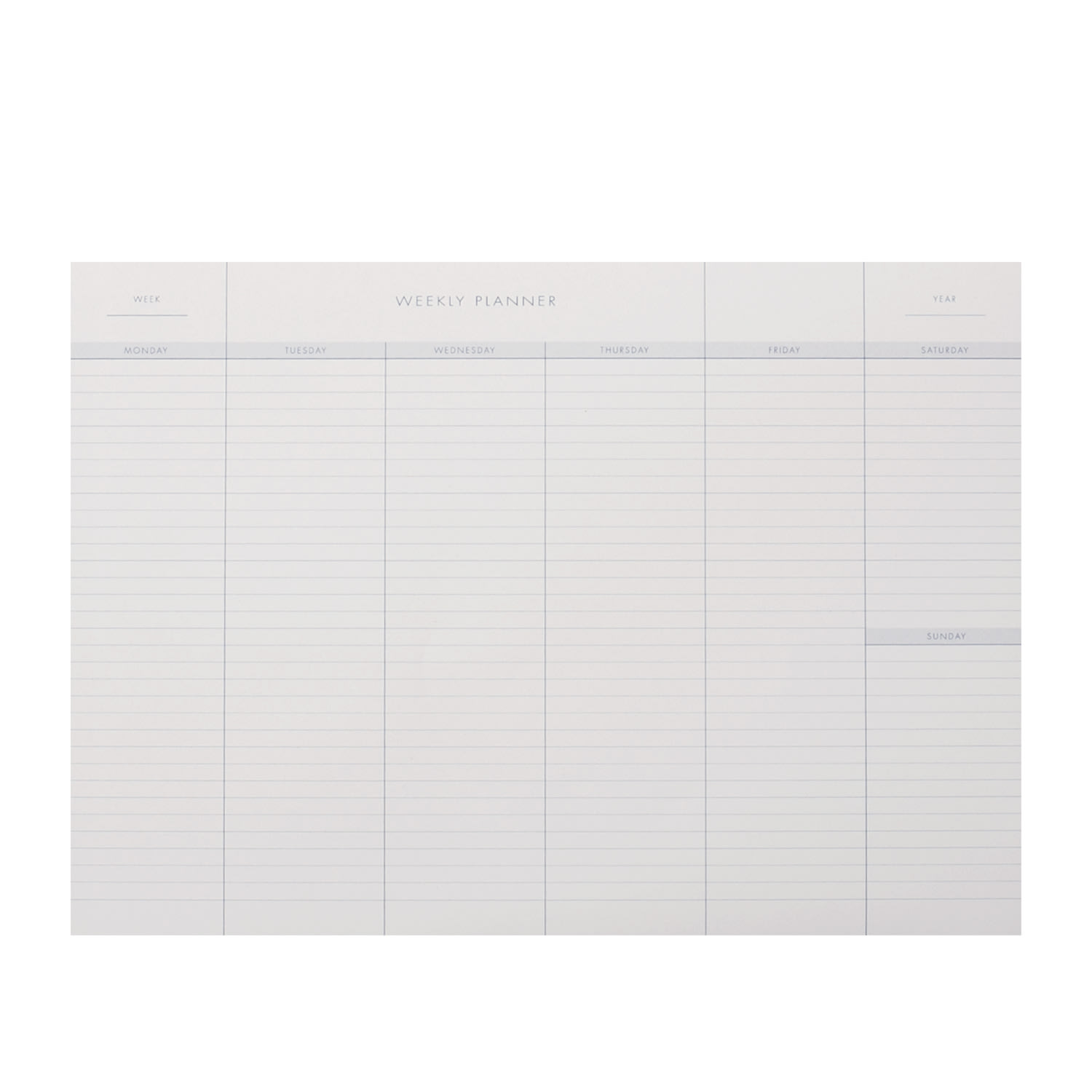 White Weekly Planner One Size Aa Paper & Co.