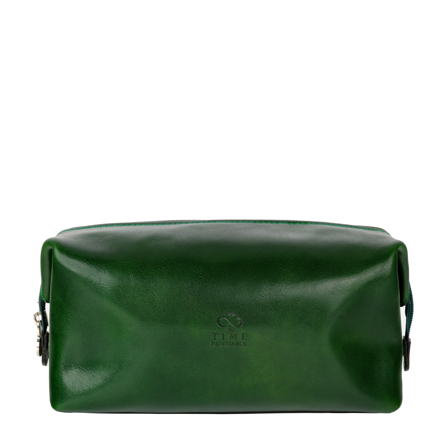 Time Resistance Green Leather Toiletry Bag - Four Past Midnight In Green