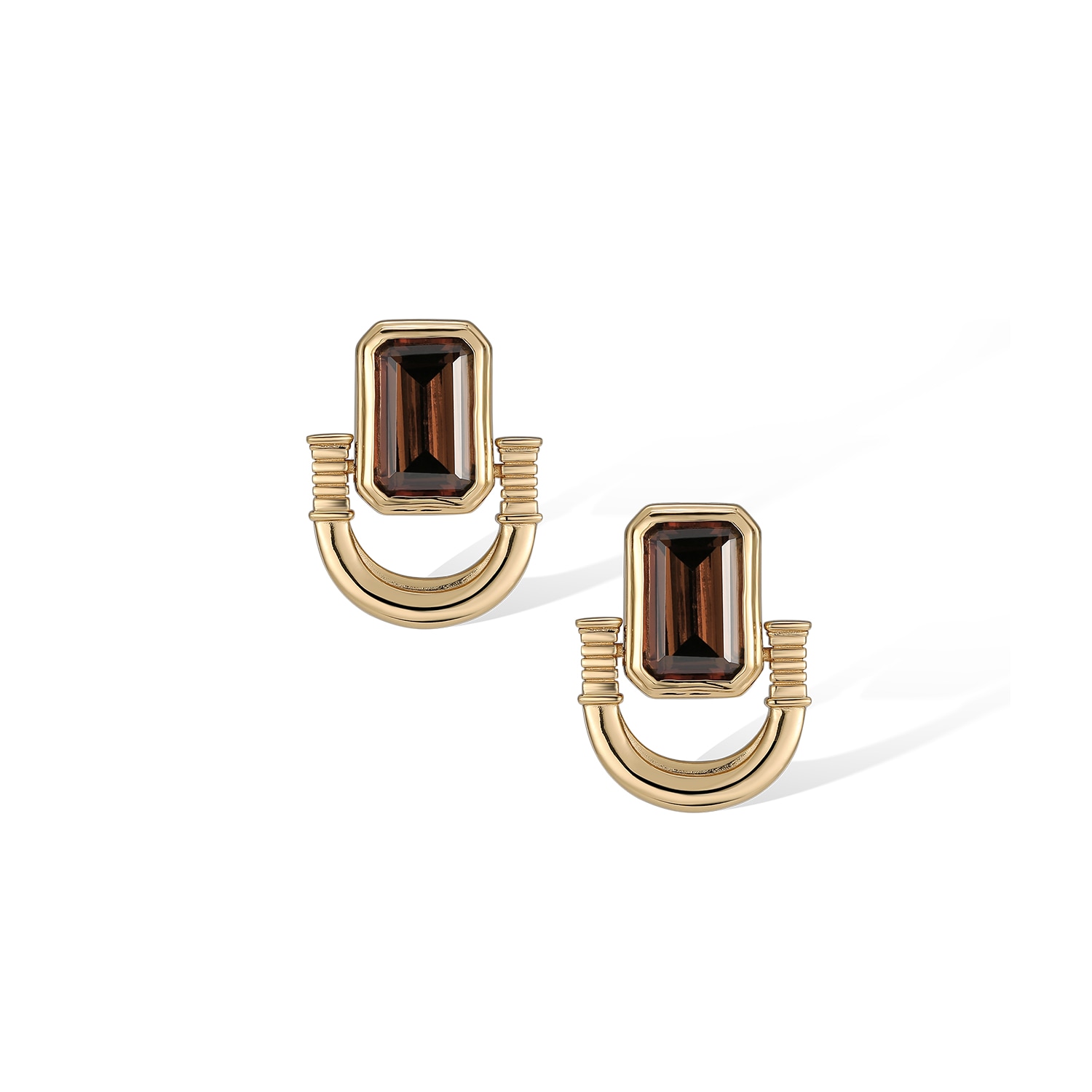 Retro Chic Women's Brown / Gold Olympieion Earrings In Multi
