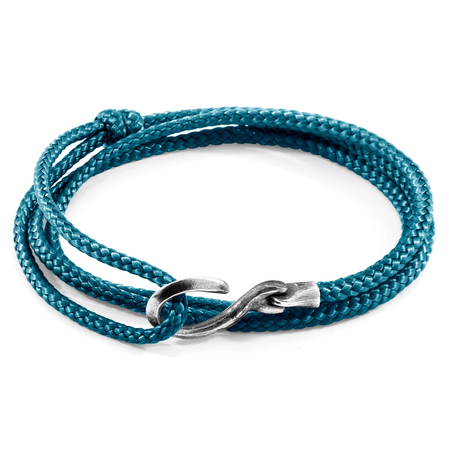 Anchor & Crew Men's Ocean Blue Heysham Silver & Rope Bracelet In Blue