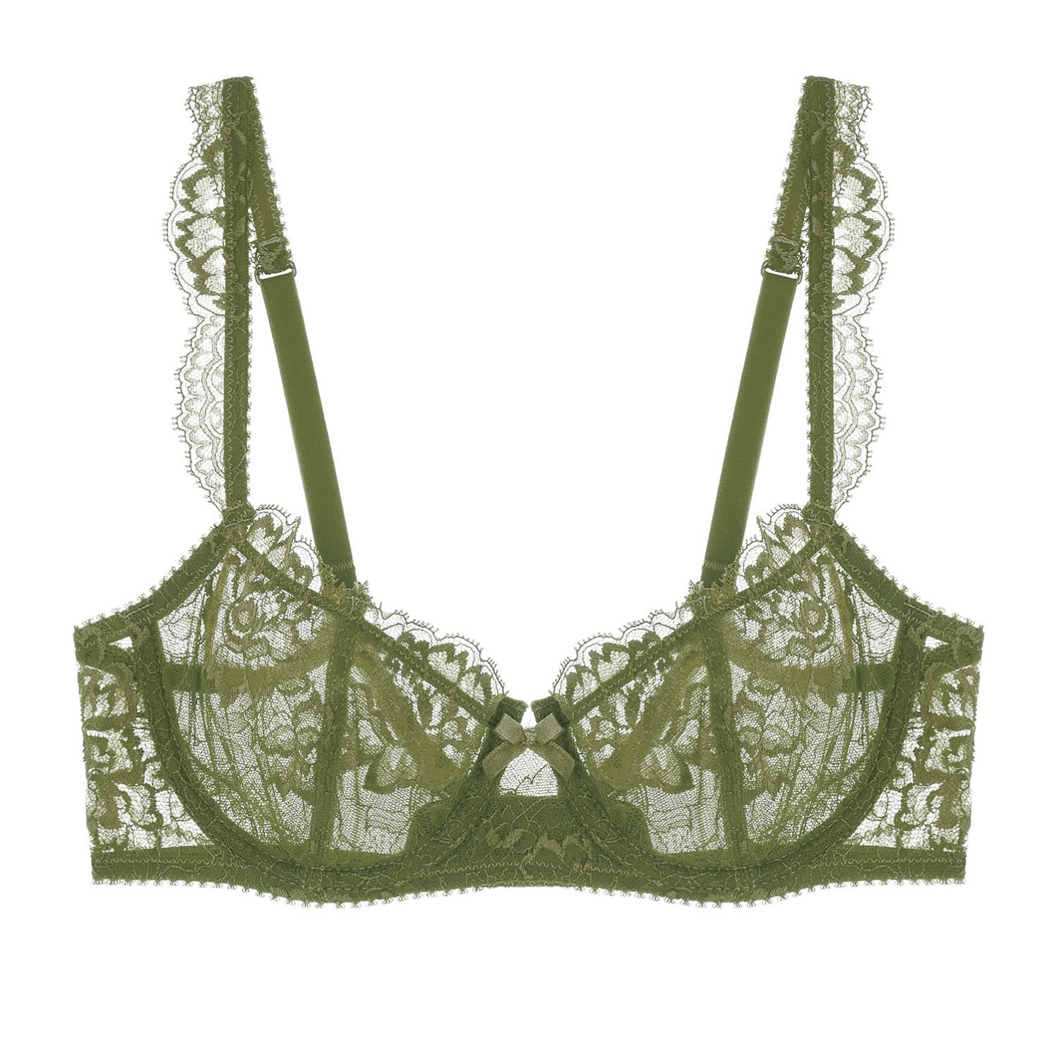 Women&rsquo;s Green Isabel Balconette Bra Picholine | 34C | Journelle