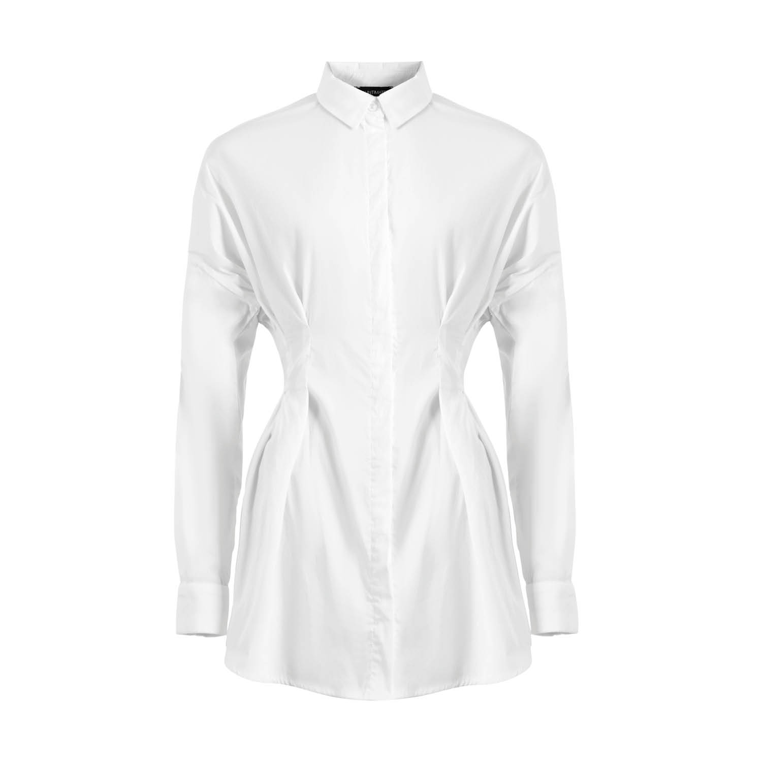 fitted lace wedding dress Women's Mini Dress Button Up White by SPRWMN, Xs / White main image 1