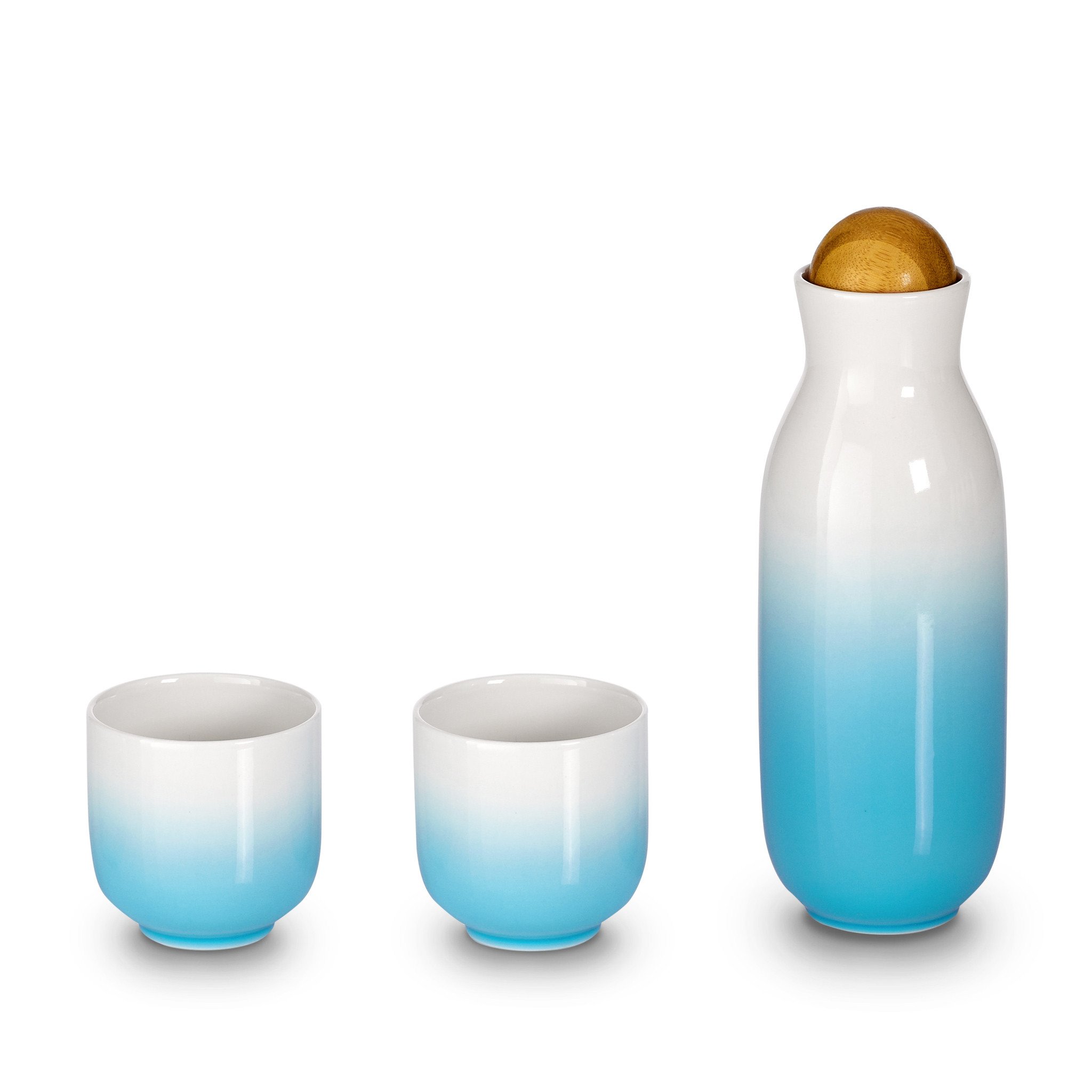 Blue / White Bloom Carafe Set - Blue, White Acera