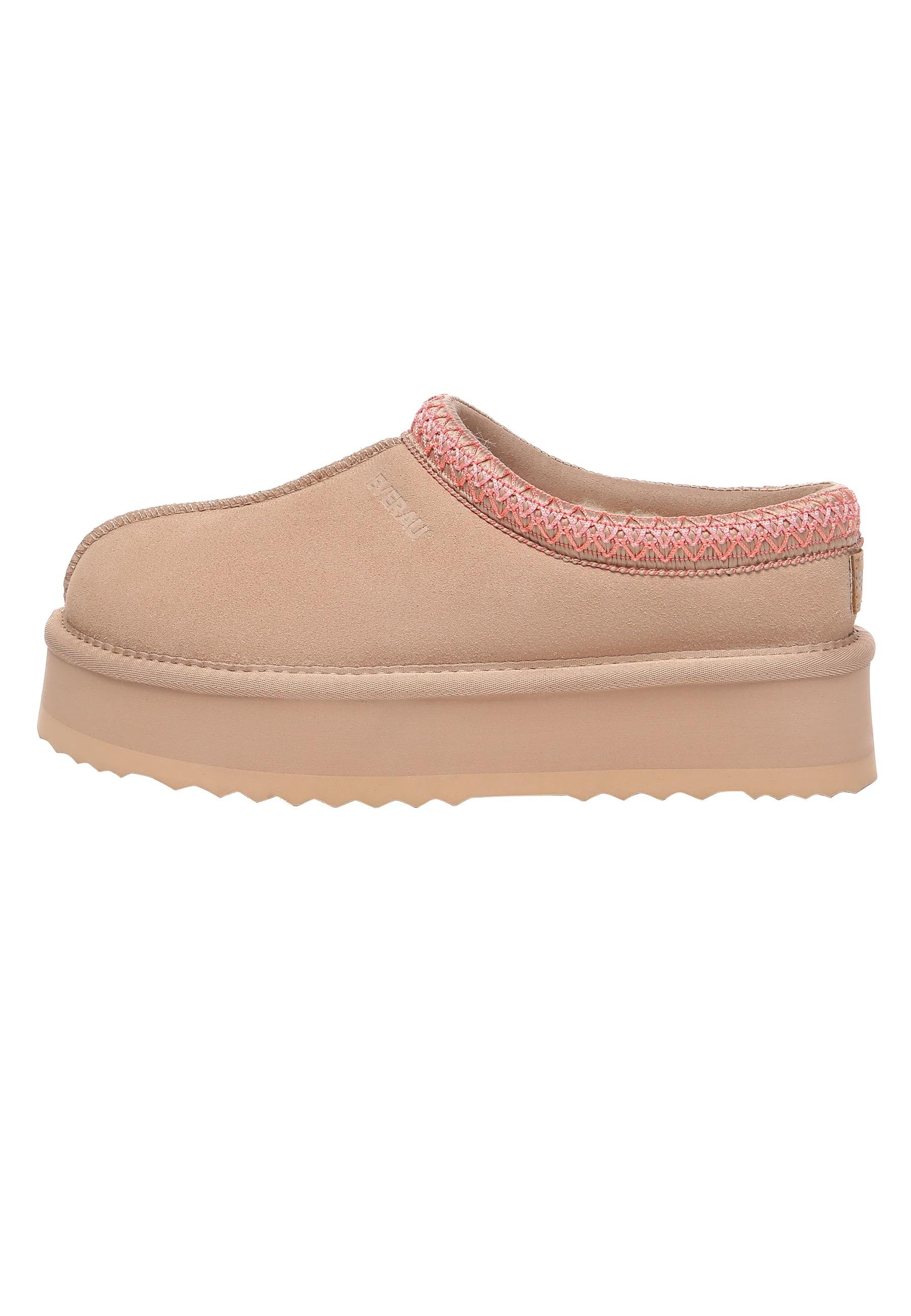 Everau Australia Women's Wonga Leather Slippers In Blush Pink