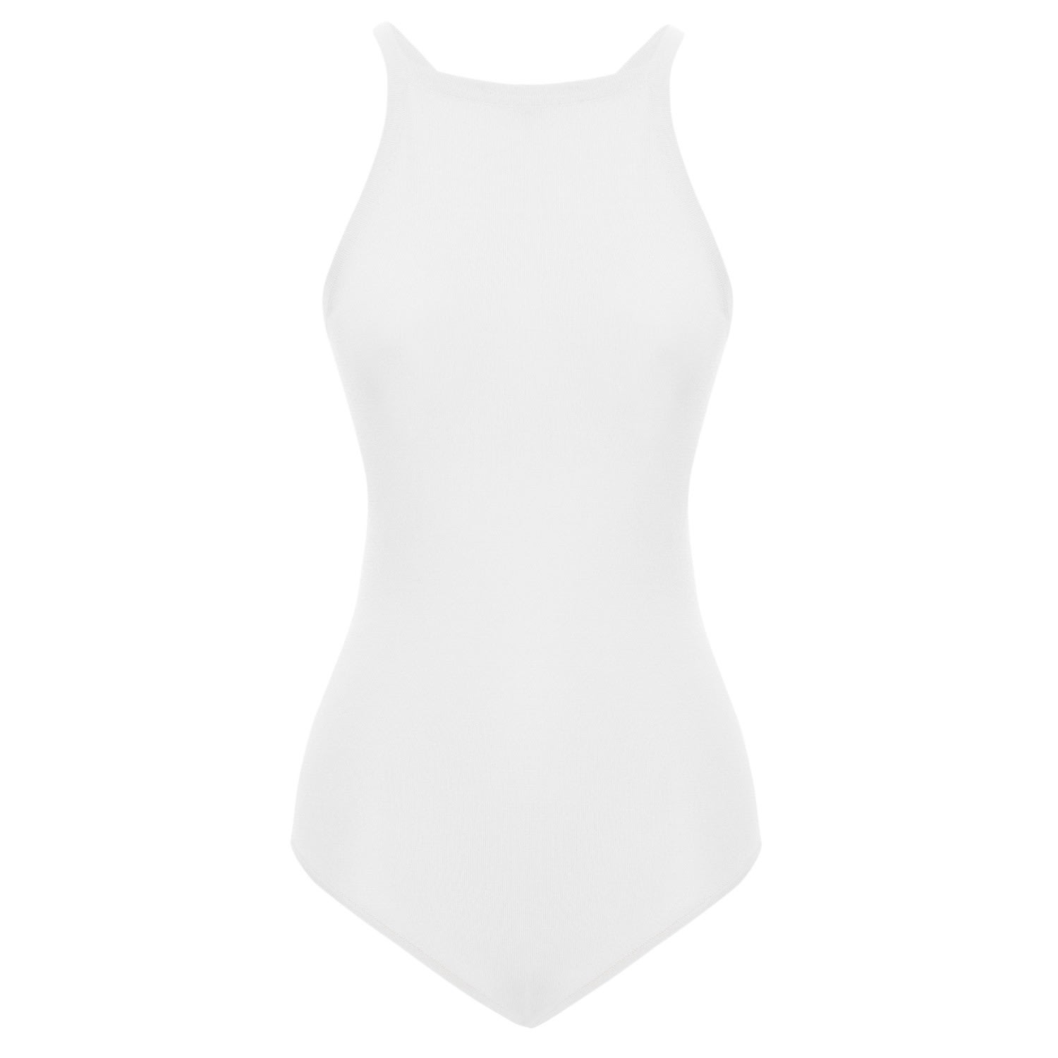 Peraluna Women's White Greta Halter Neck Bodysuit In Ecru In White