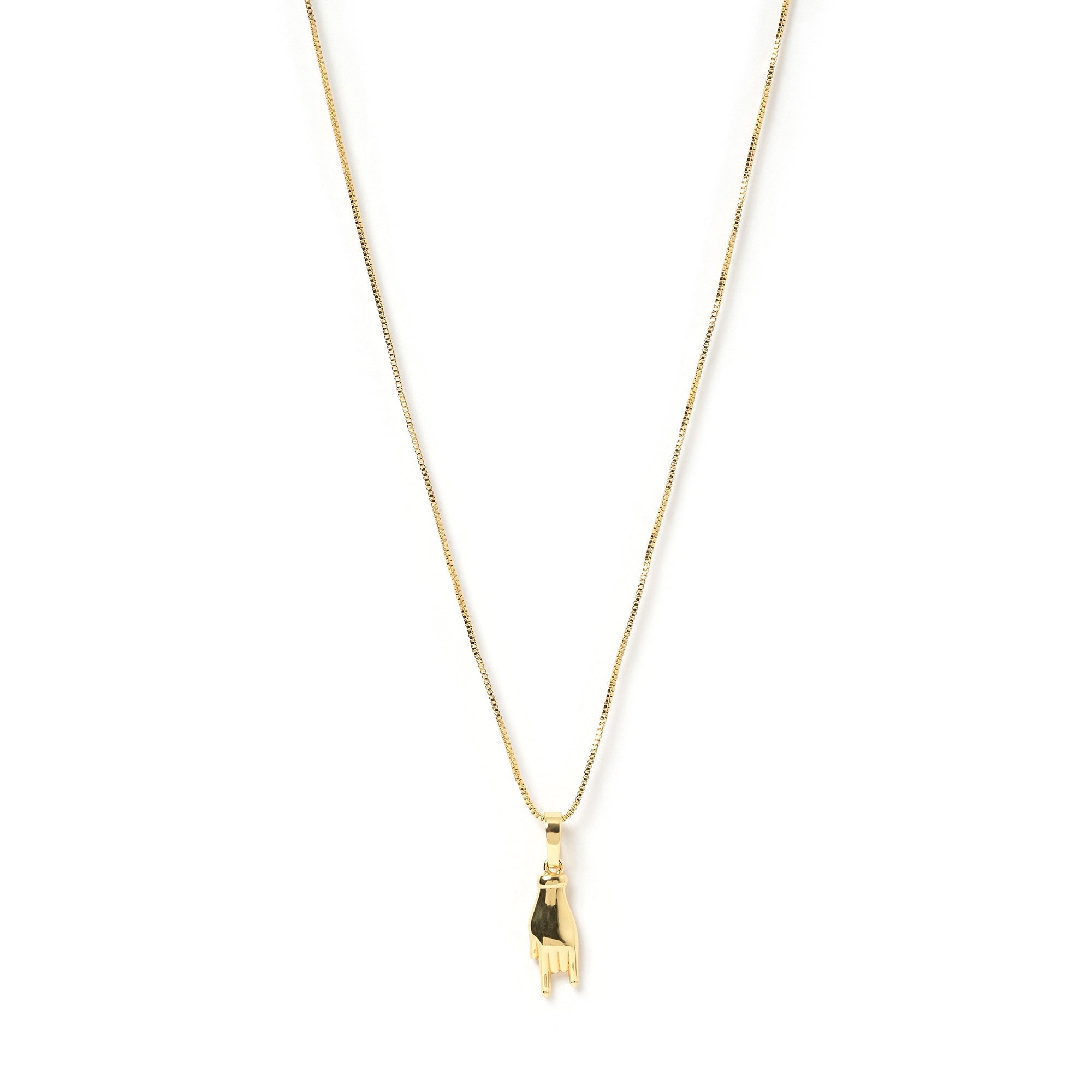 Arms Of Eve Women's Mano Gold Charm Necklace In Gray