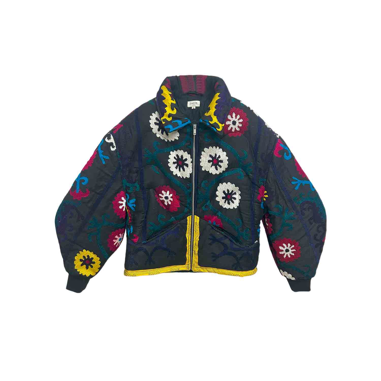 Zasta Studio Men's Unknown Tapestries Cotton & Silk Blend Bomber Jacket Medium B