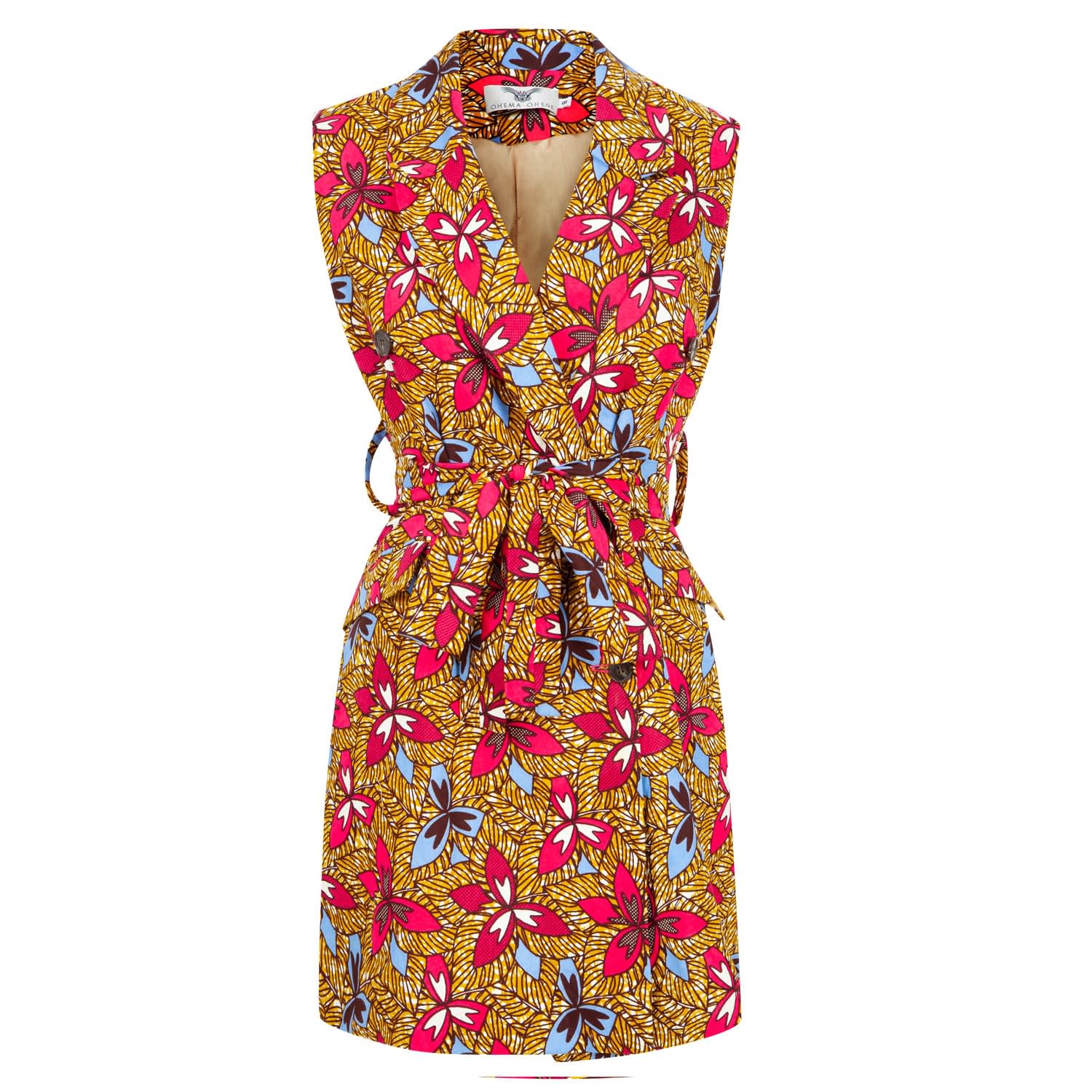 african print blazer dress