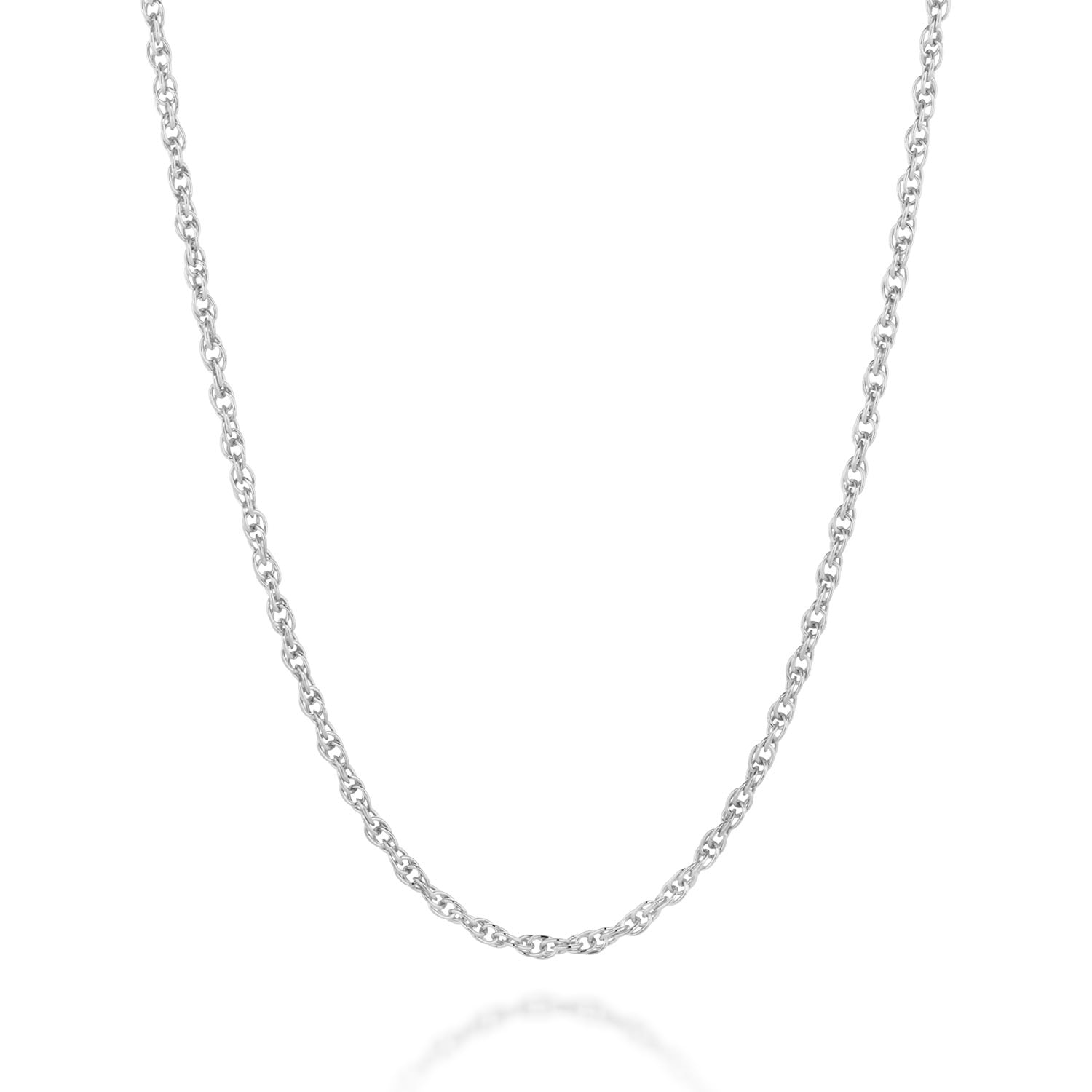 Nellou Jewellery Women's Rope Chain Necklace Sterling Silver - Short