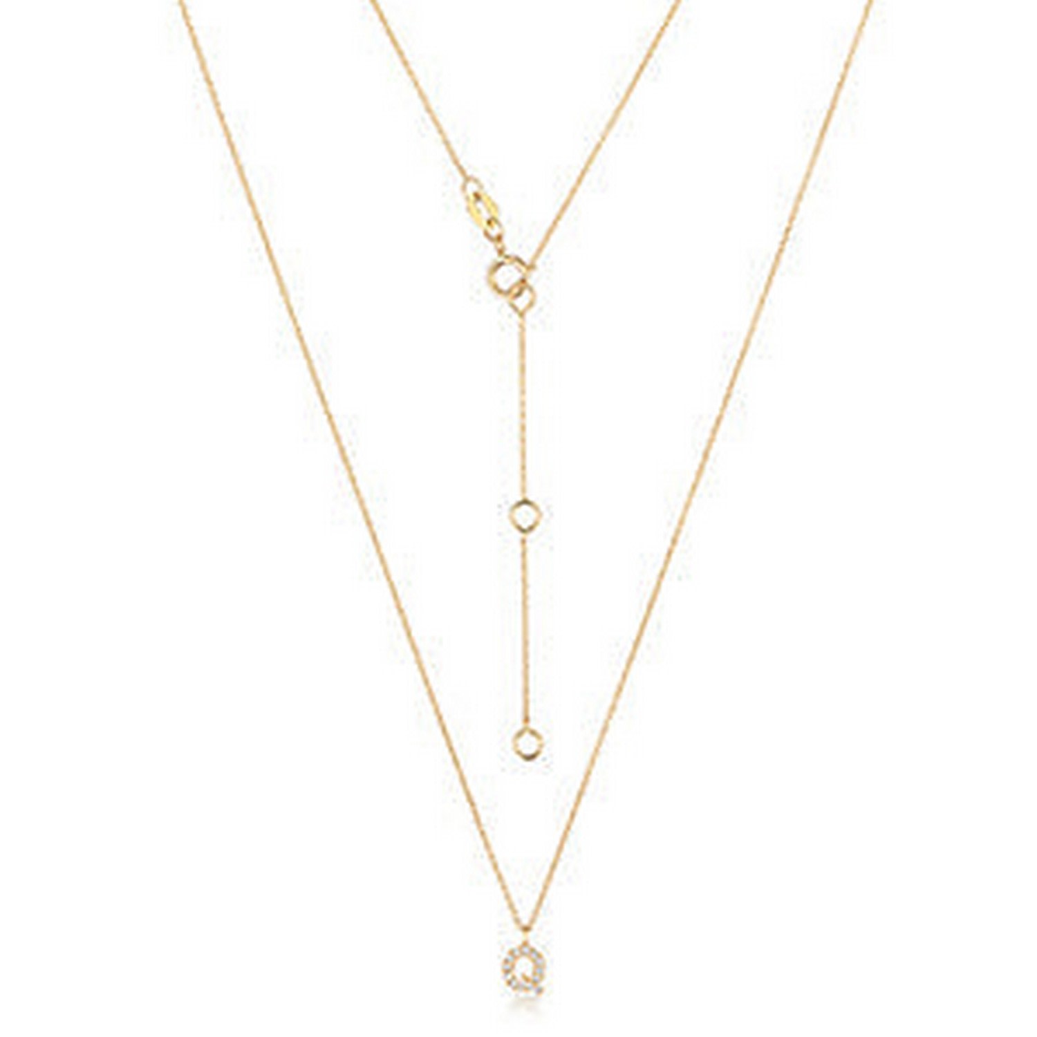 Cervin Blanc Women's Diamond Initial Q Necklace In Gold In Gold