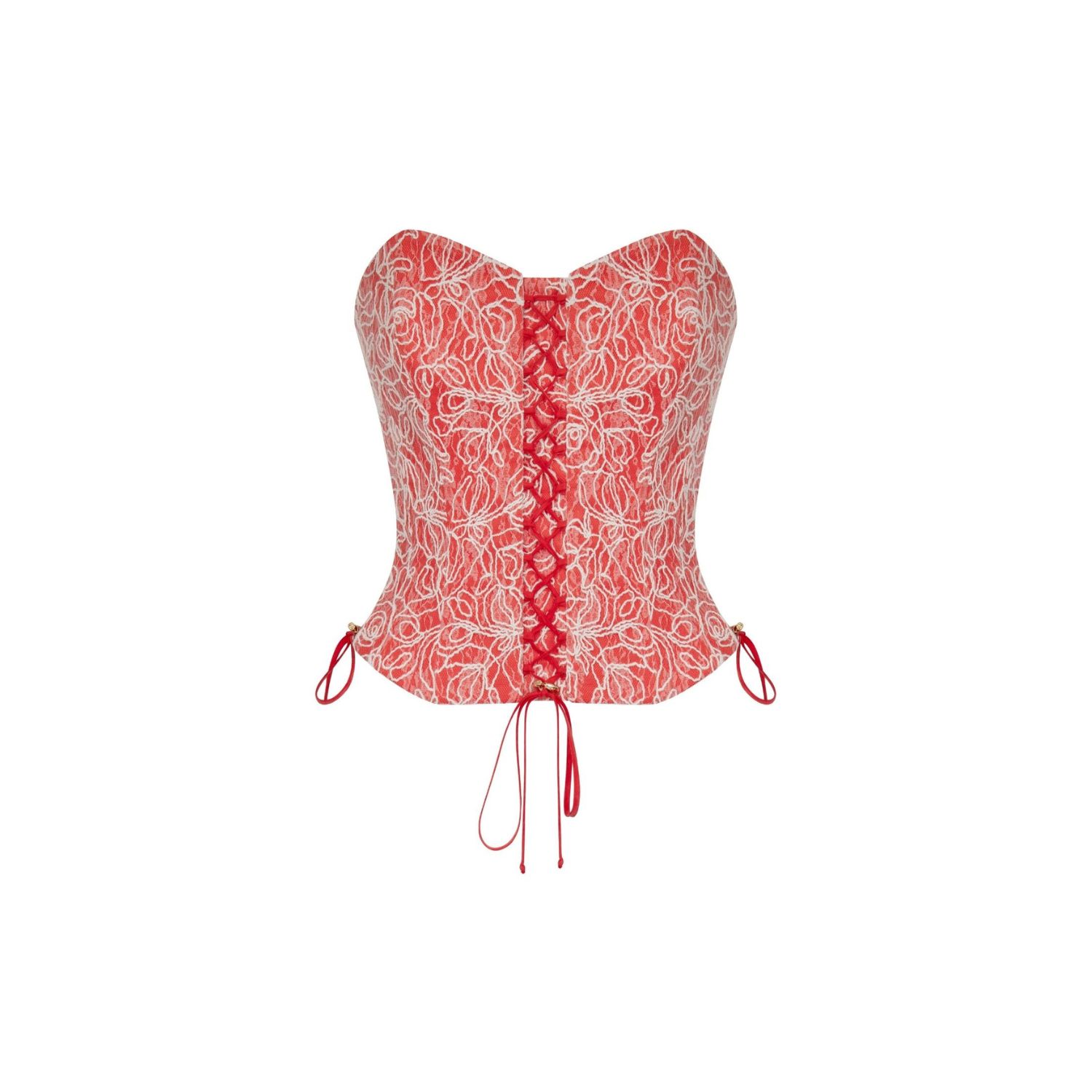 Women's Red Elsava Scarlet Bloom Corset | Xxs