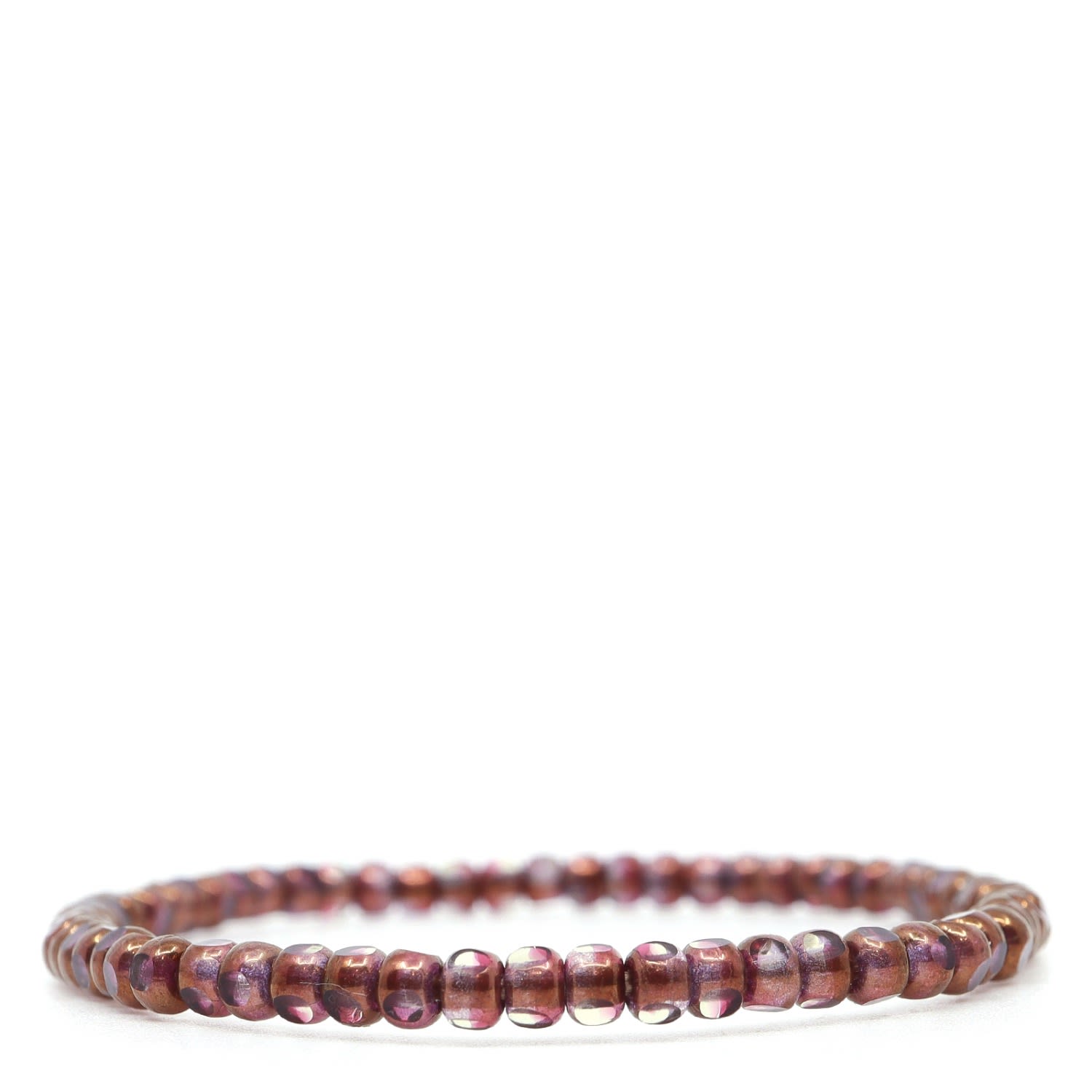 Shar Oke Men's Red / Gold Raspberry & Gold Czech Picasso Beaded Bracelet In Multi