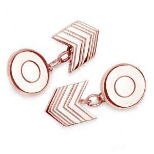 Women's Rose Gold Art Deco Cufflinks 18Ct Rose Vermeil | Lucy Quartermaine