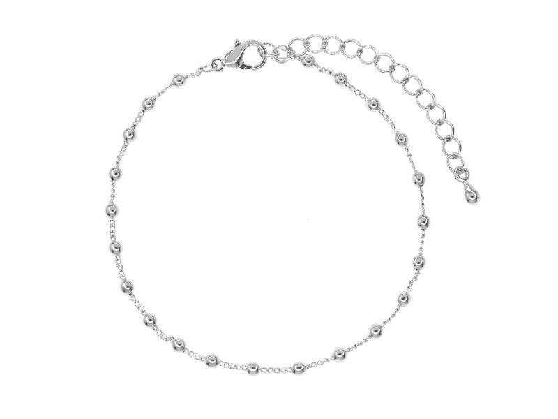 Women's Silver Flora Beaded Chain Bracelet | Bermuda Watch Company