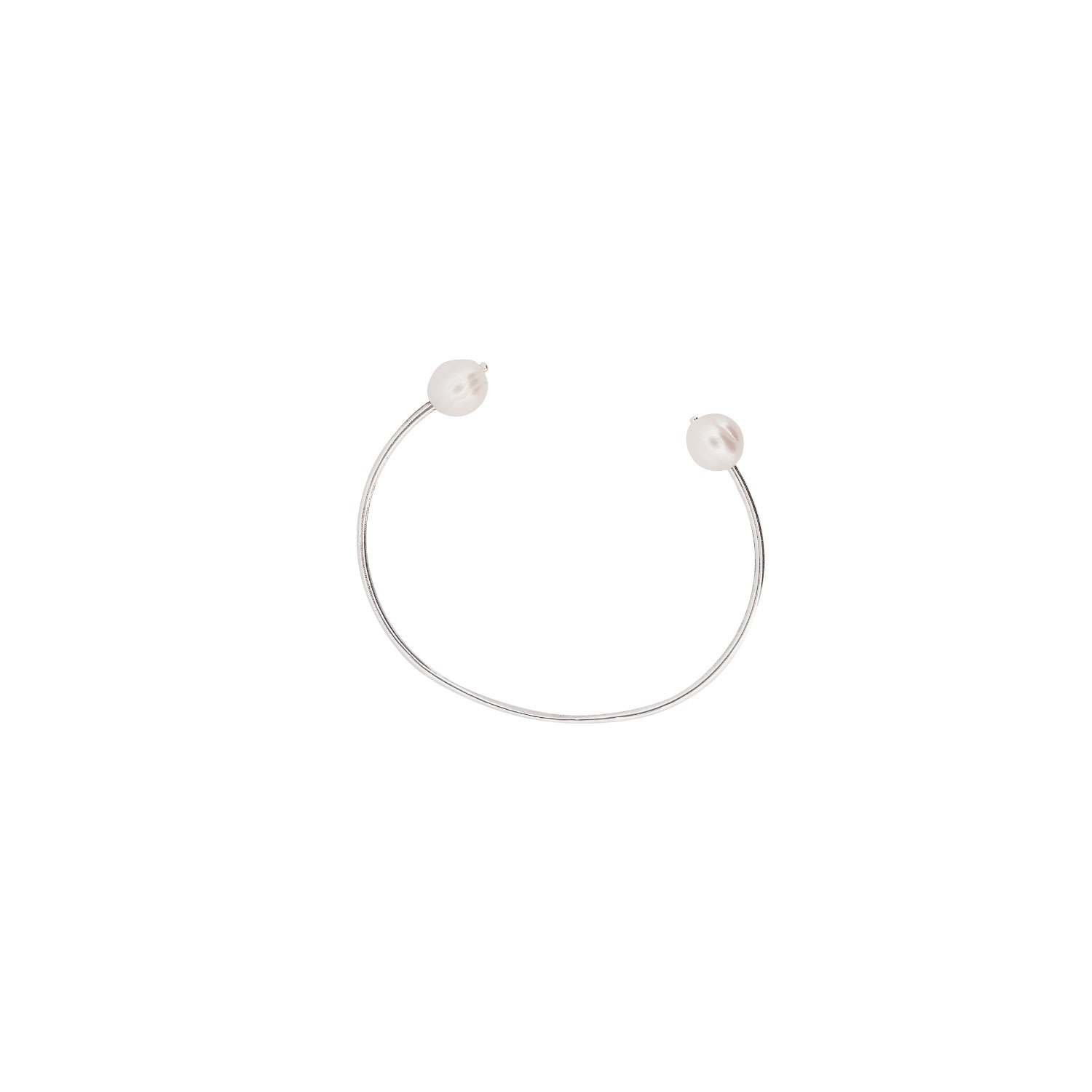 Silver Moon Women's Sterling Silver Bracelet With Pearls - Circle & Pearl In Silver