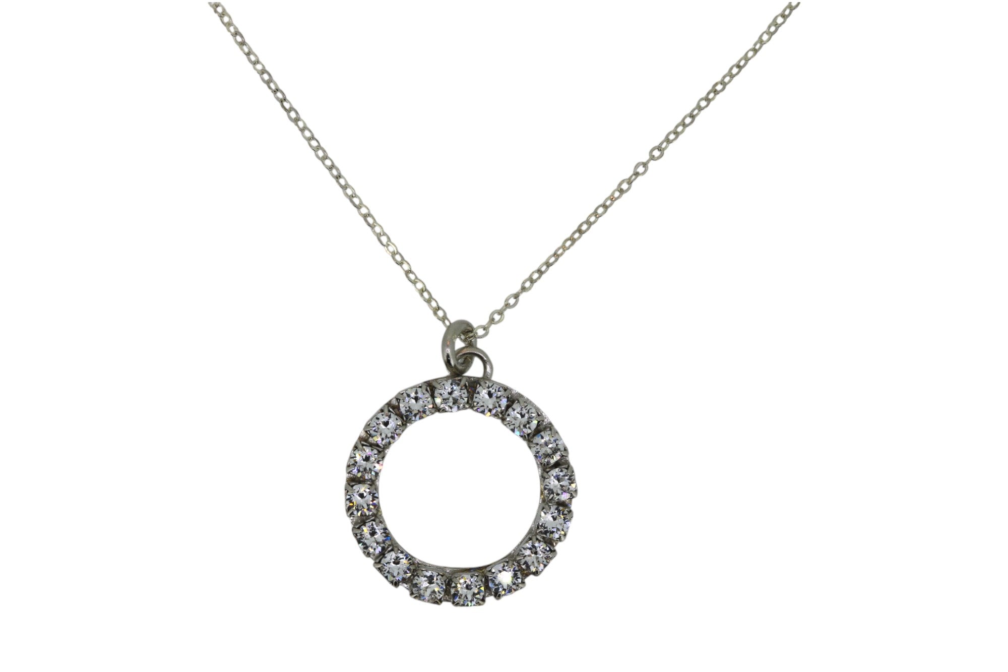 Vickisarge Women's Neutrals The Clear Hoop Necklace In Platinum - Long