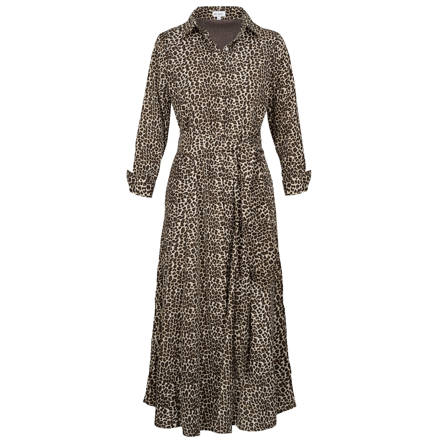 At Last... Women's Black / Brown Temptress Dress In Baby Leopard In Black/brown