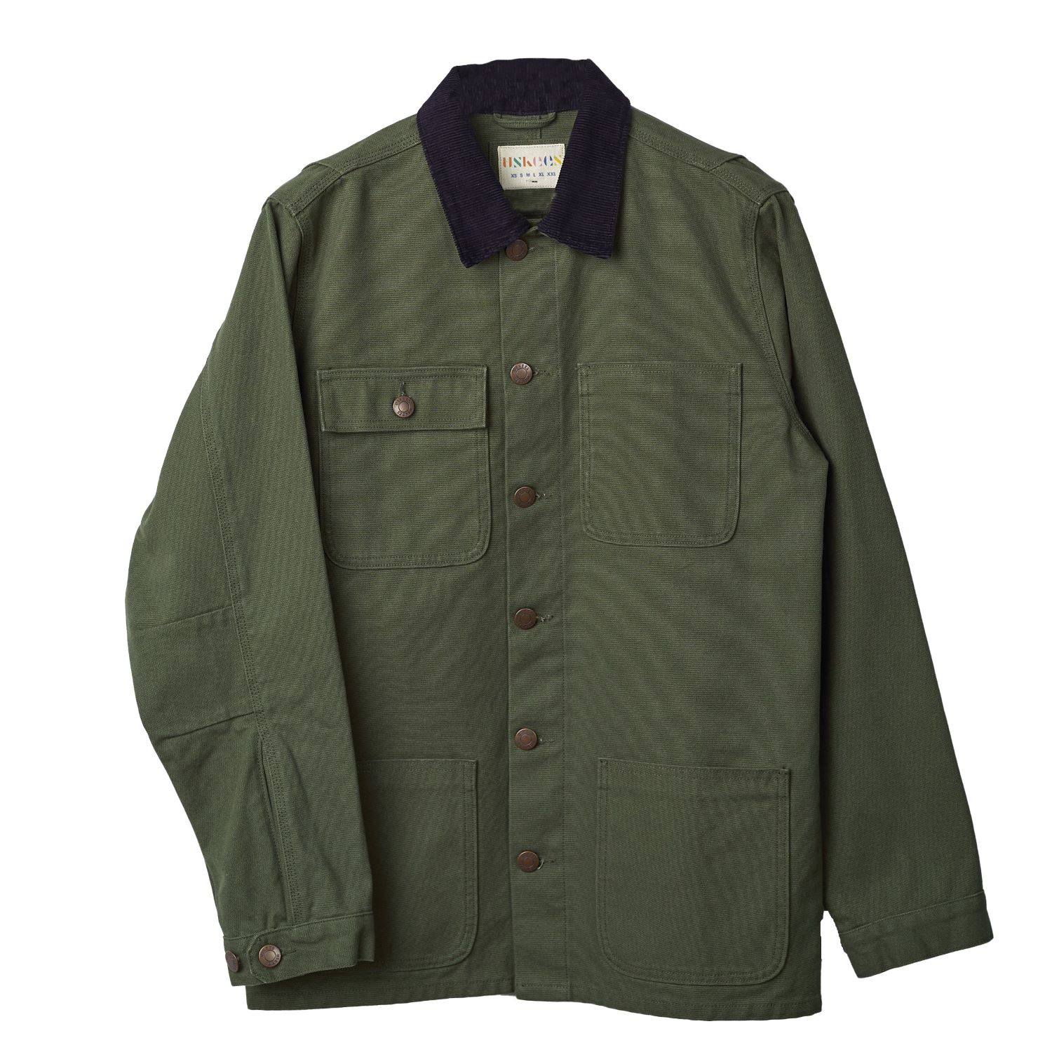 Men’s Green Canvas Chore Jacket - Coriander Small Uskees