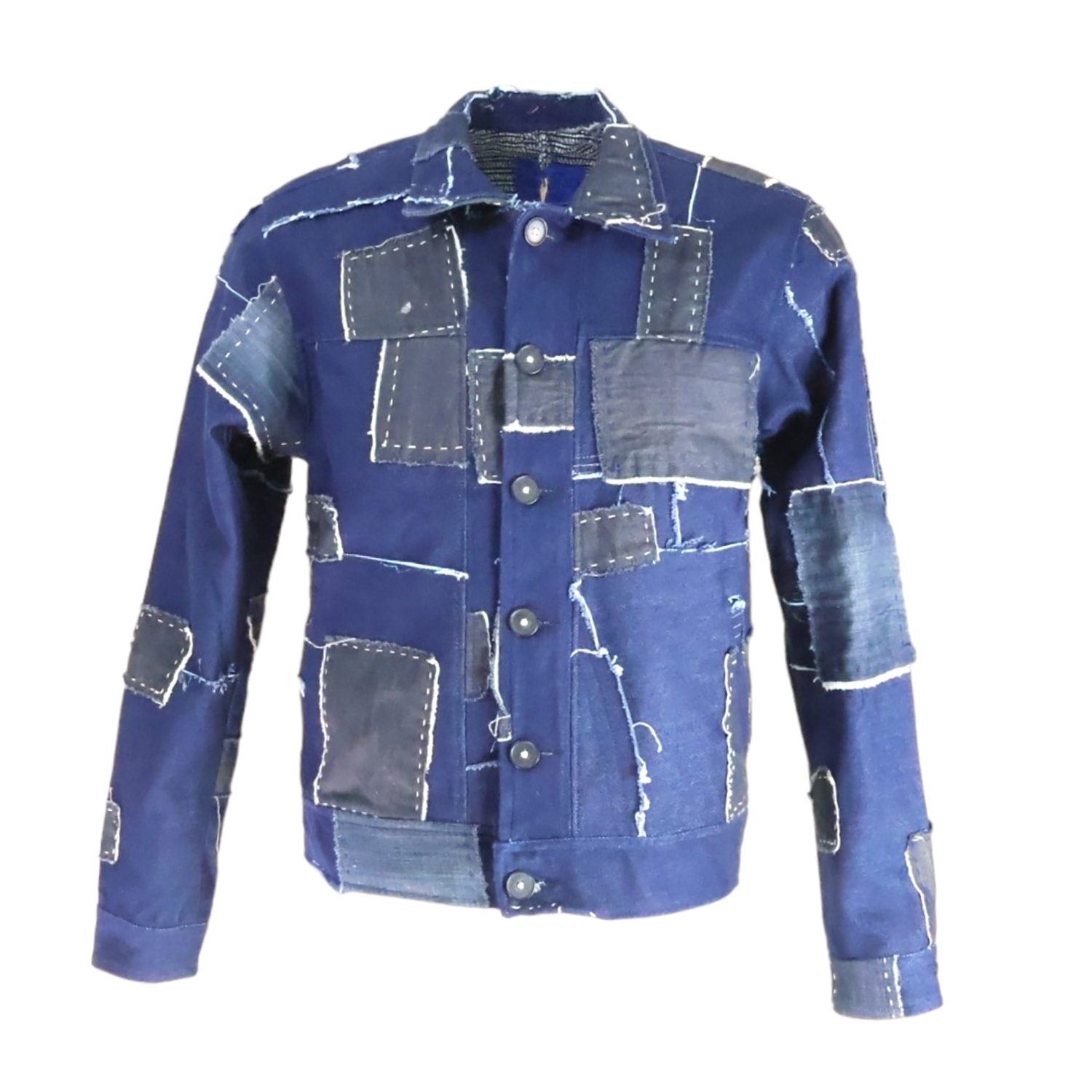 Men’s Denim Patchwork Medium Blue Medium Casa Grace