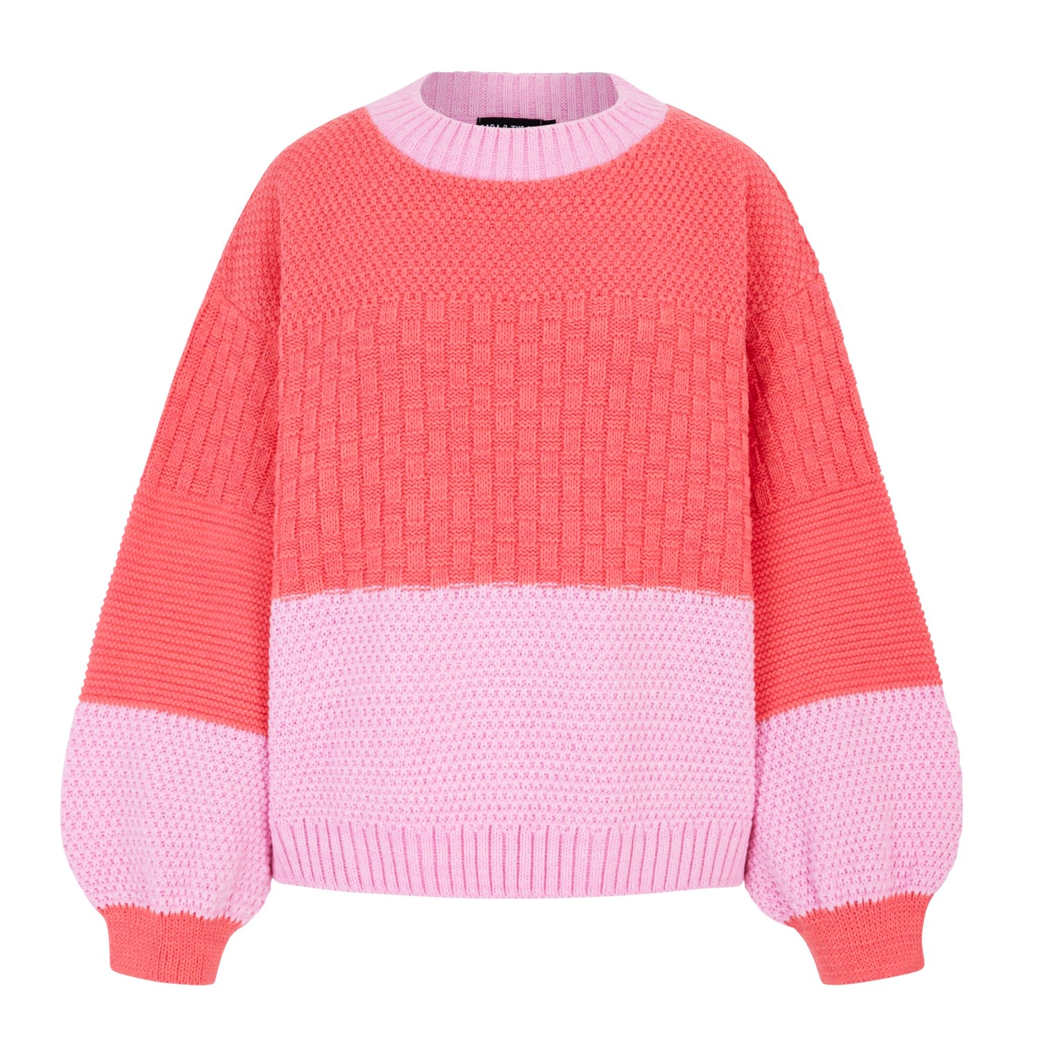Cara & The Sky Women's Pink / Purple Taz Recycled Cotton Mix Two Tone Jumper - Pink In Pink/purple