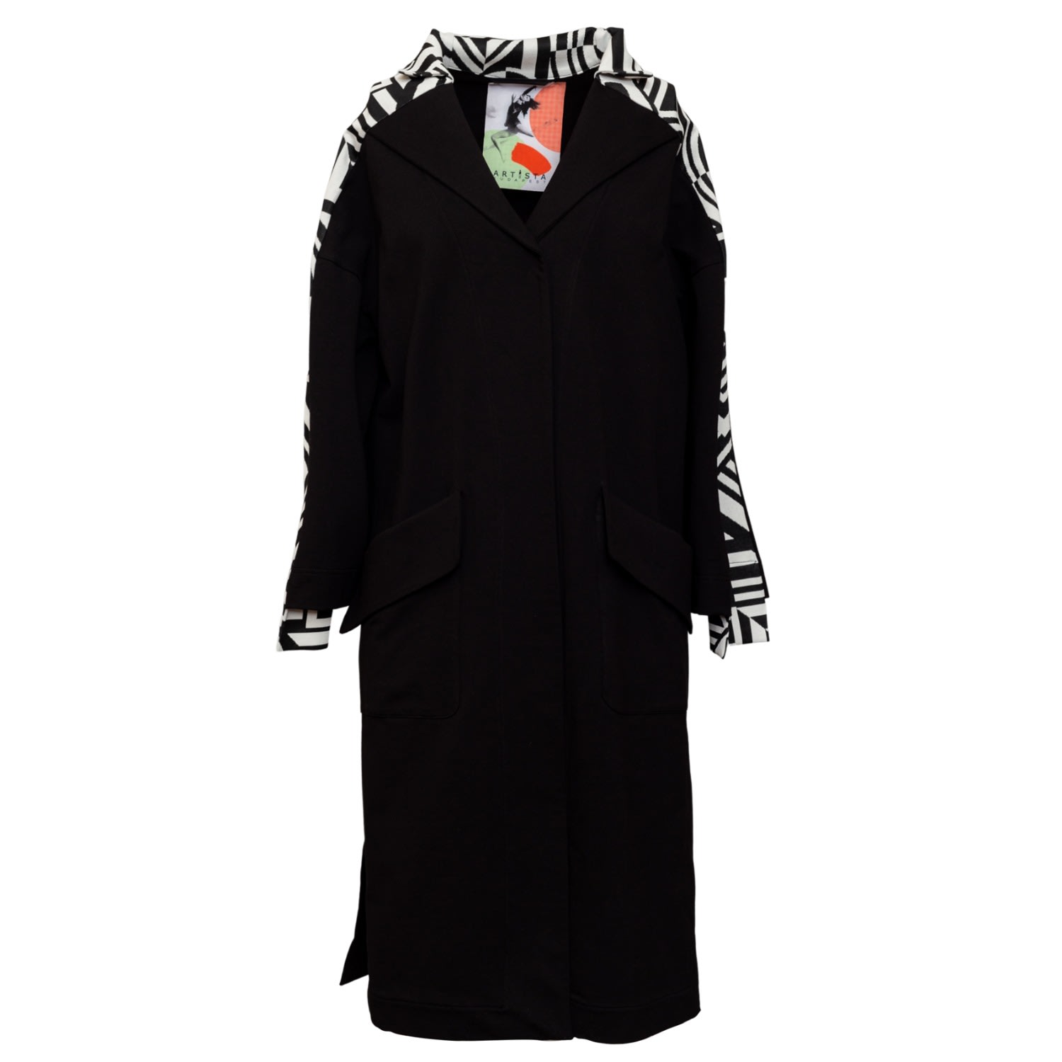 Artista Women's Black Code Coat In Black