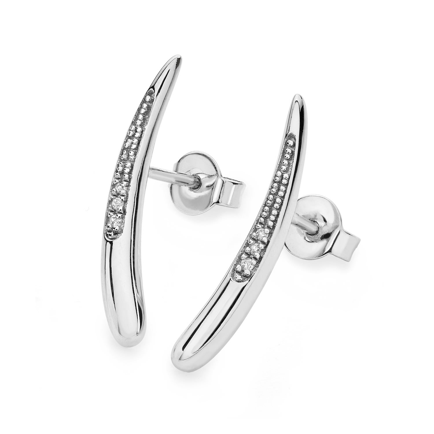 Lucy Quartermaine Women's Solid Sterling Silver Skinny Drip Long Studs In Silver