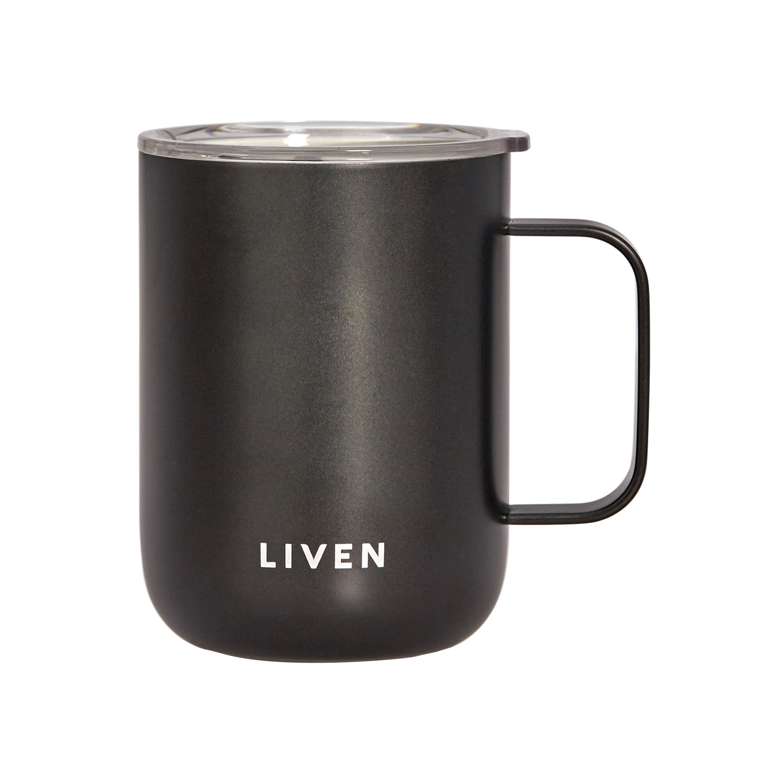 Acera Liven Glow™ Ceramic-coated  Stainless Steel Camp Mug - Black