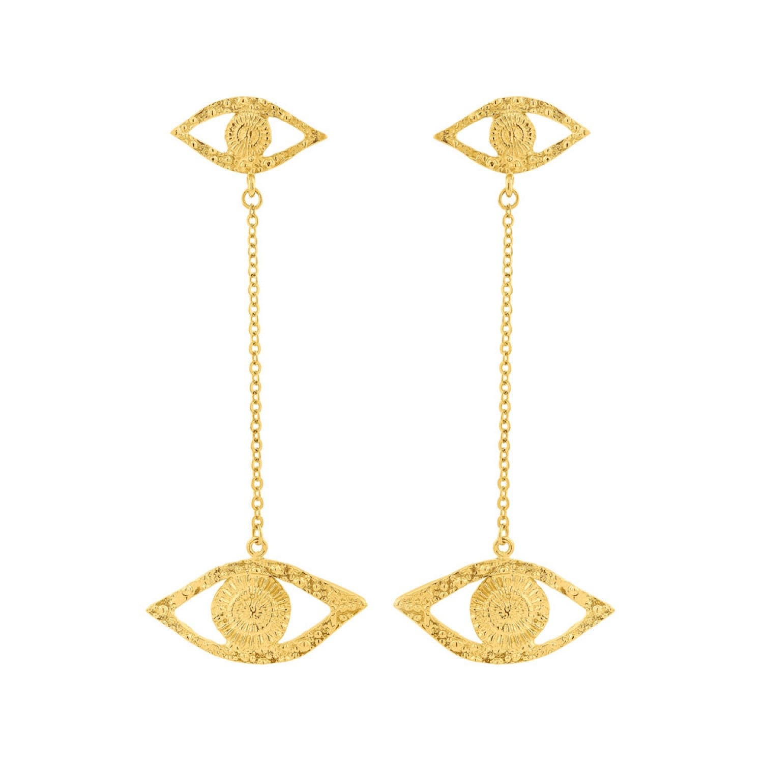 Sophie Simone Designs Women's Gold Dos Ojos Earrings In Gold