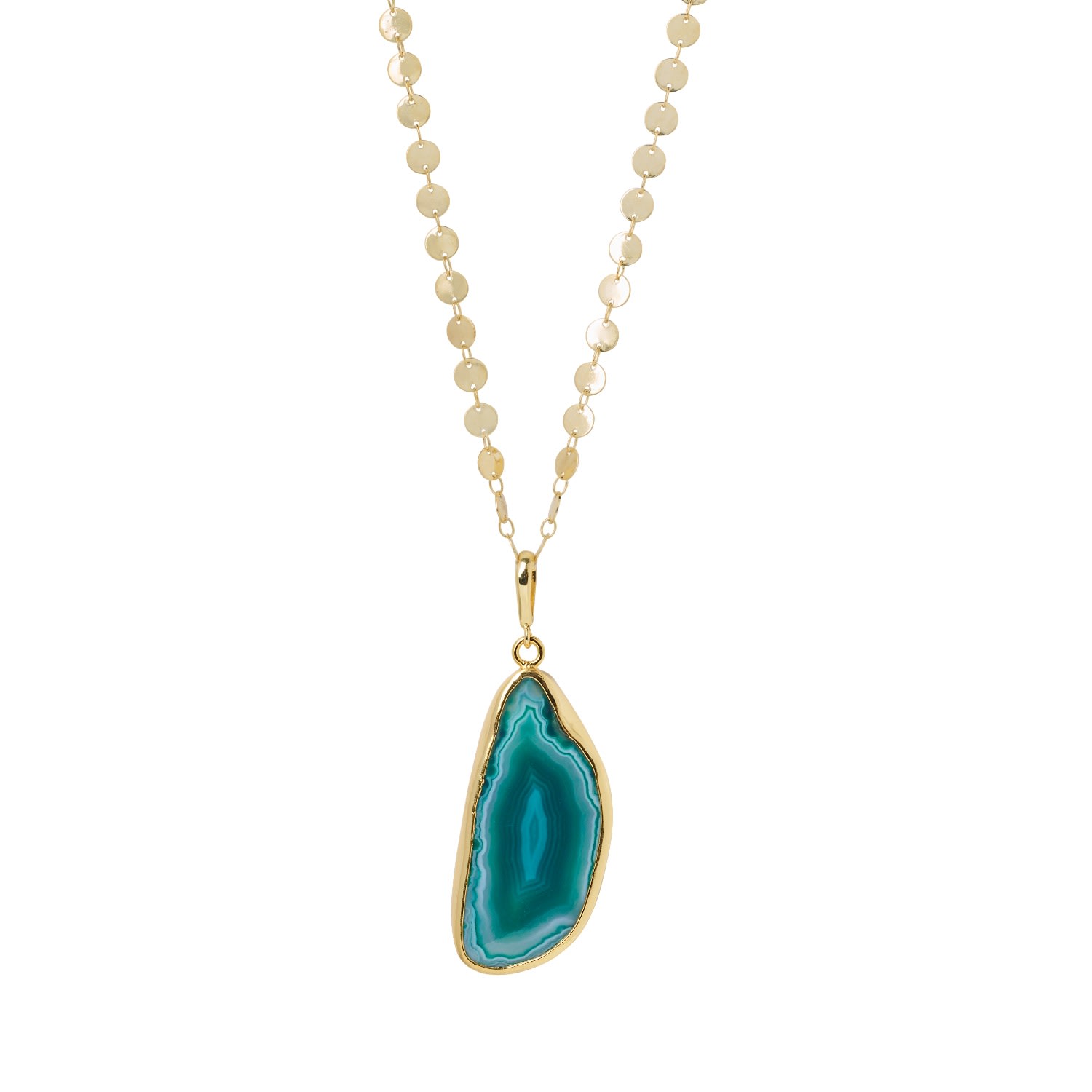 Women’s Gold / Green Ultra’ Green Agate Long Gold Pendant Necklace Yaa Yaa London