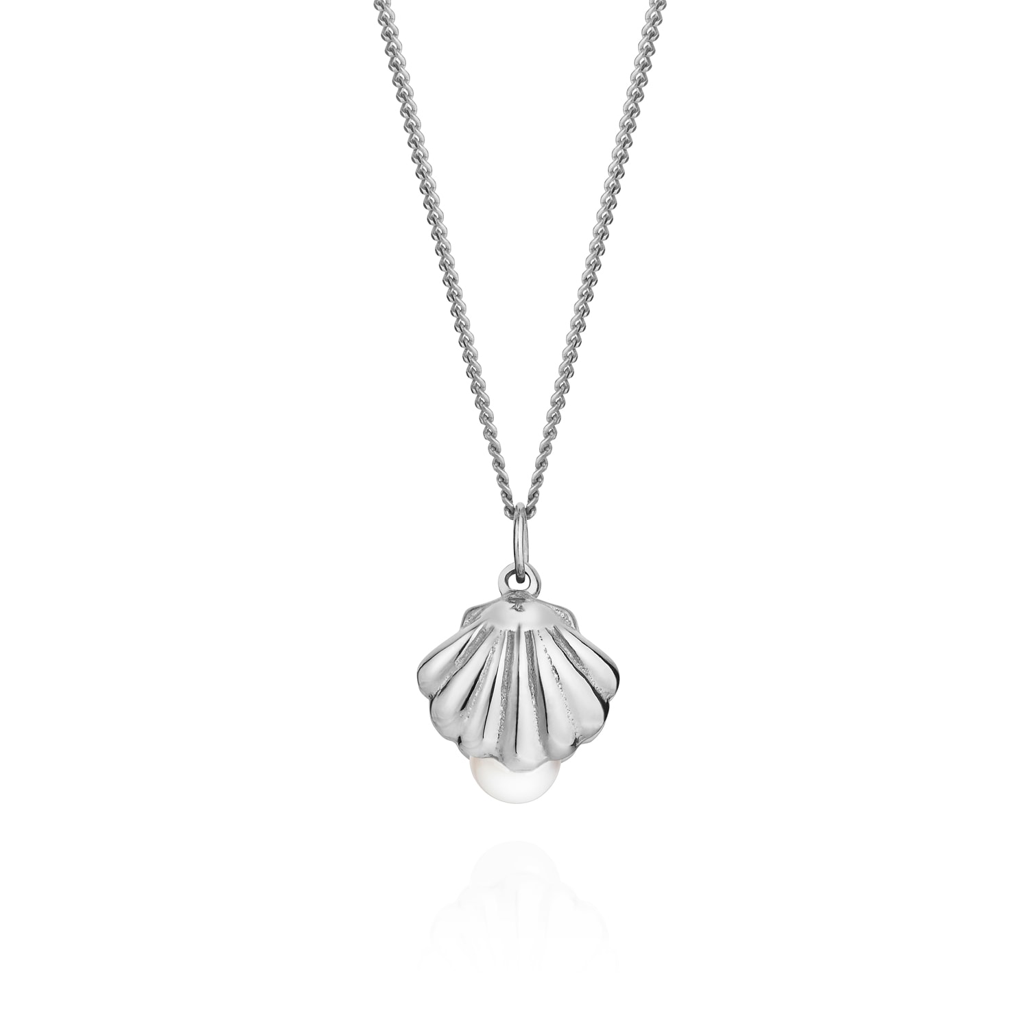 Women’s Shell & Pearl Necklace Silver Lee Renee