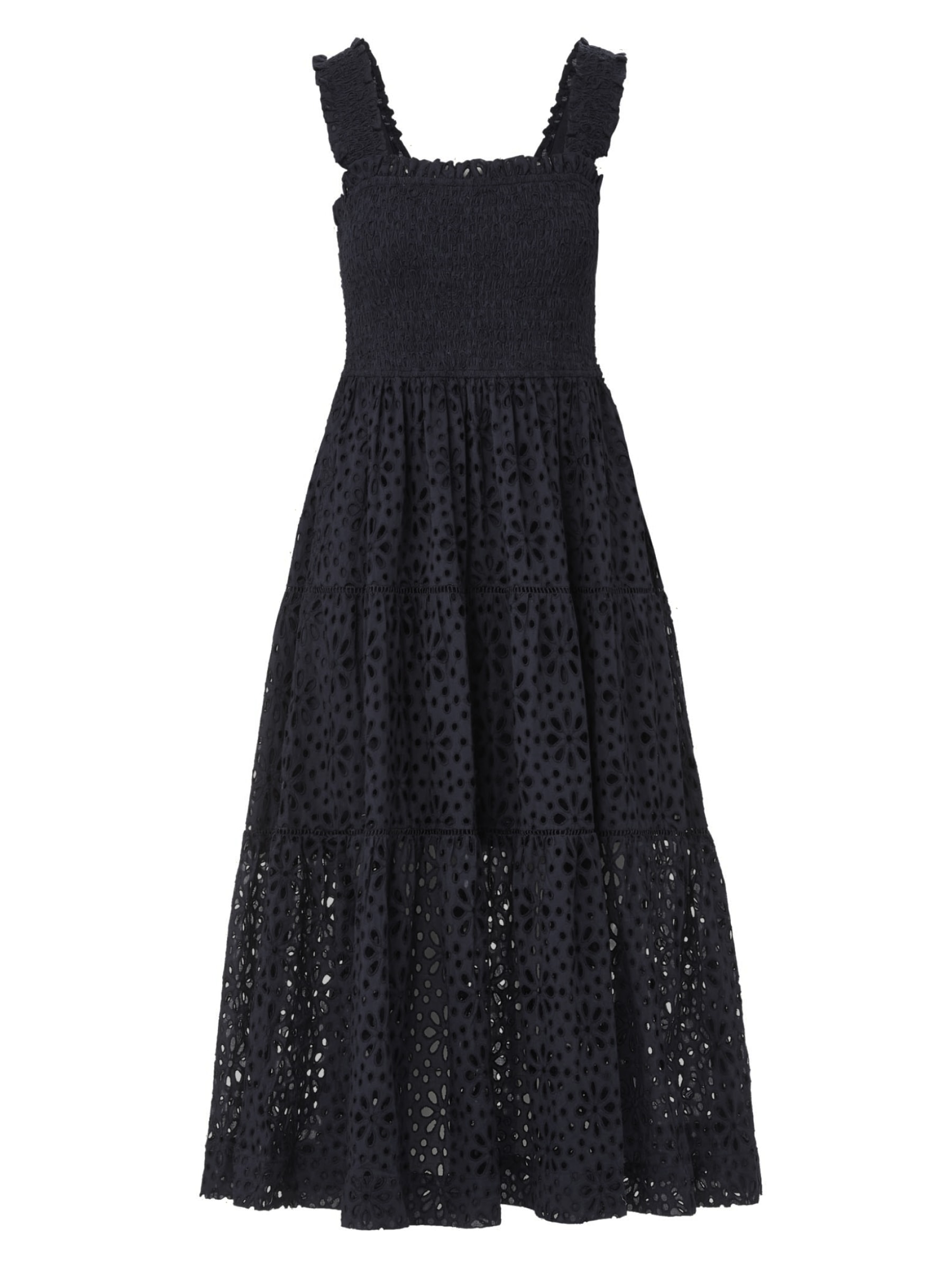 Change Of Scenery Women's Neutrals / Black Kristen Cotton Lace Maxi Dress In Seaside Eyelet Black In Black