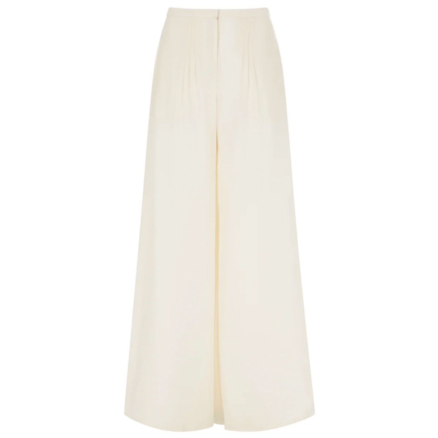 Cavanagh Baker Women's White Cream Silk Georgette Three Pleat Pant In White