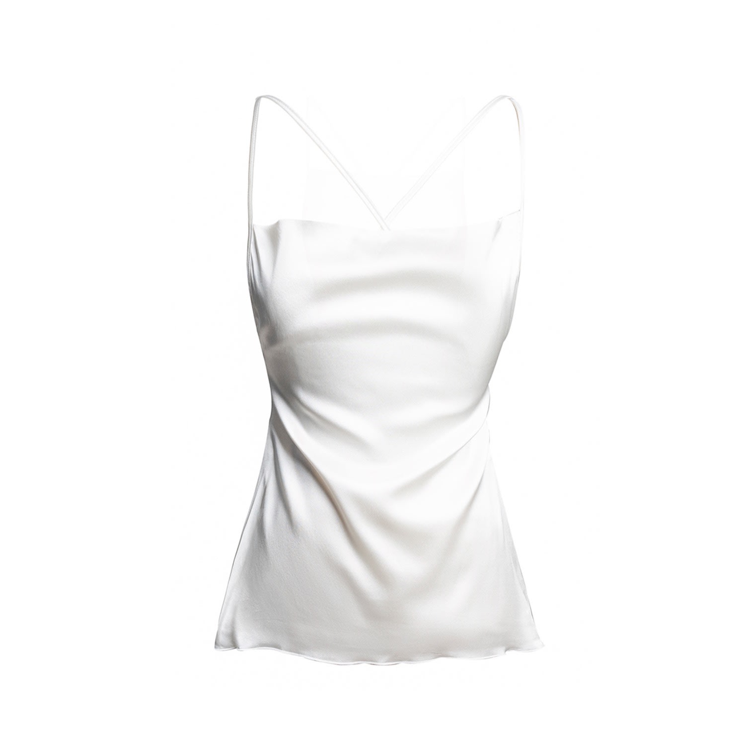 Incantevole Milano Women's Silk Camisole Blouse In White In Gray