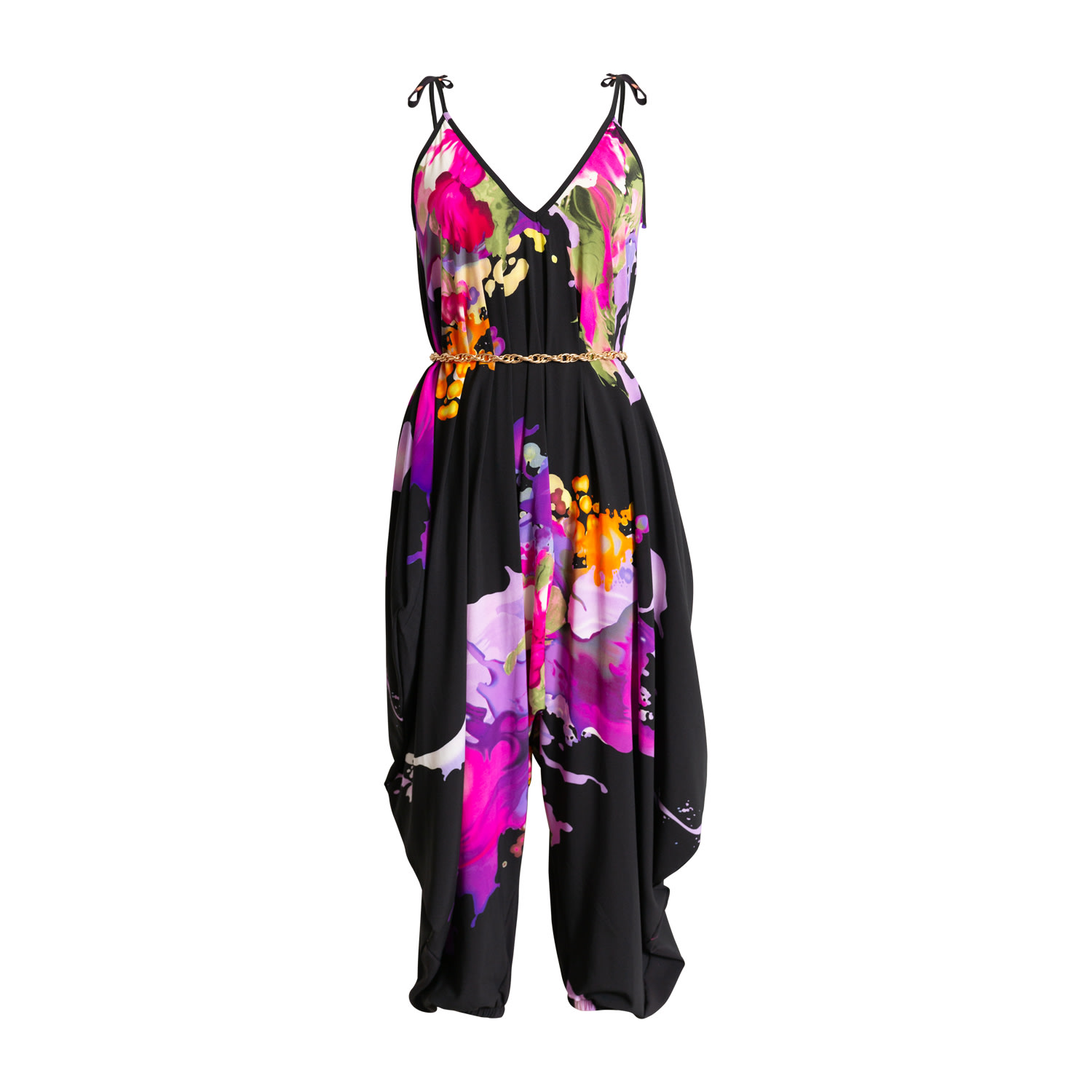 Women’s Black / Pink / Purple Harem Poiret Jumpsuit- J’nai Xxl/3Xl Byvinnik