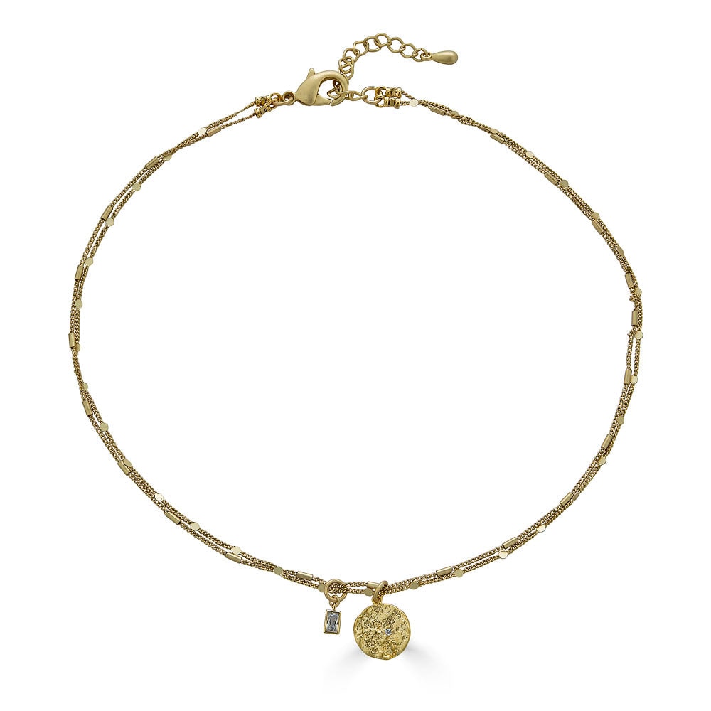 Women&rsquo;s Gold Delicate Hammered Coin Necklace | Loni Paul Jewelry