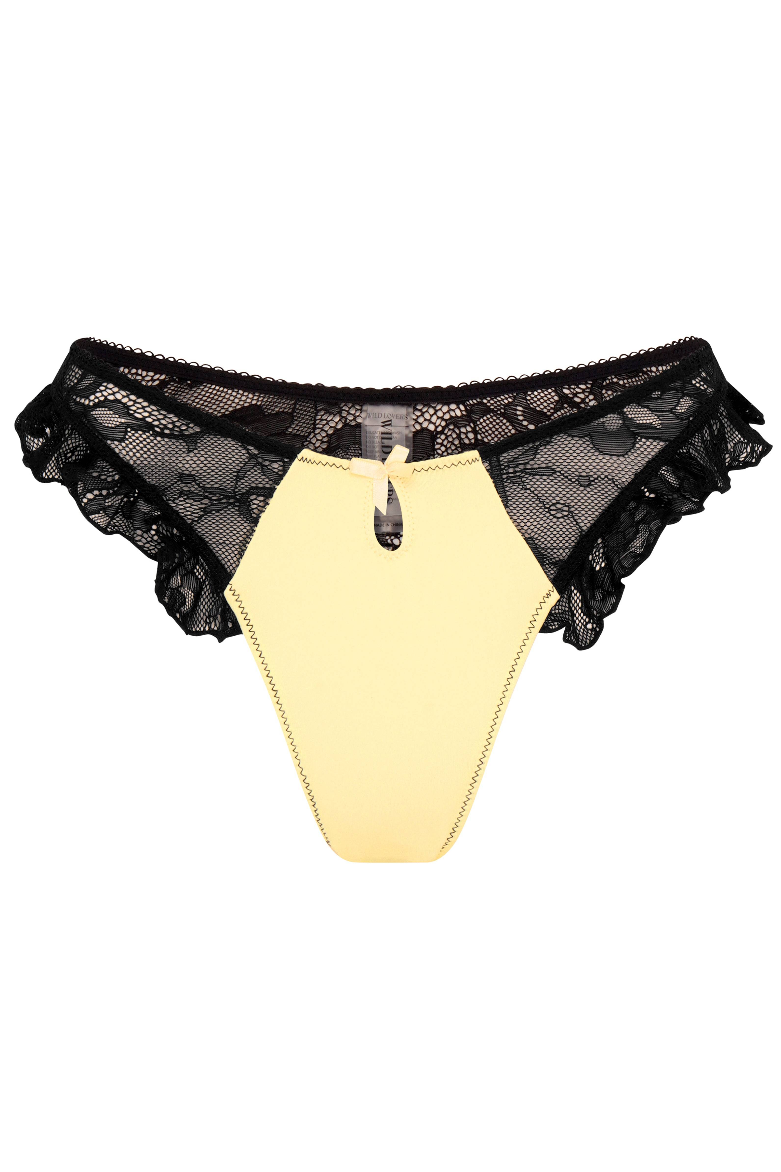 Wild Lovers London Women's Yellow Sierra Brief In Black