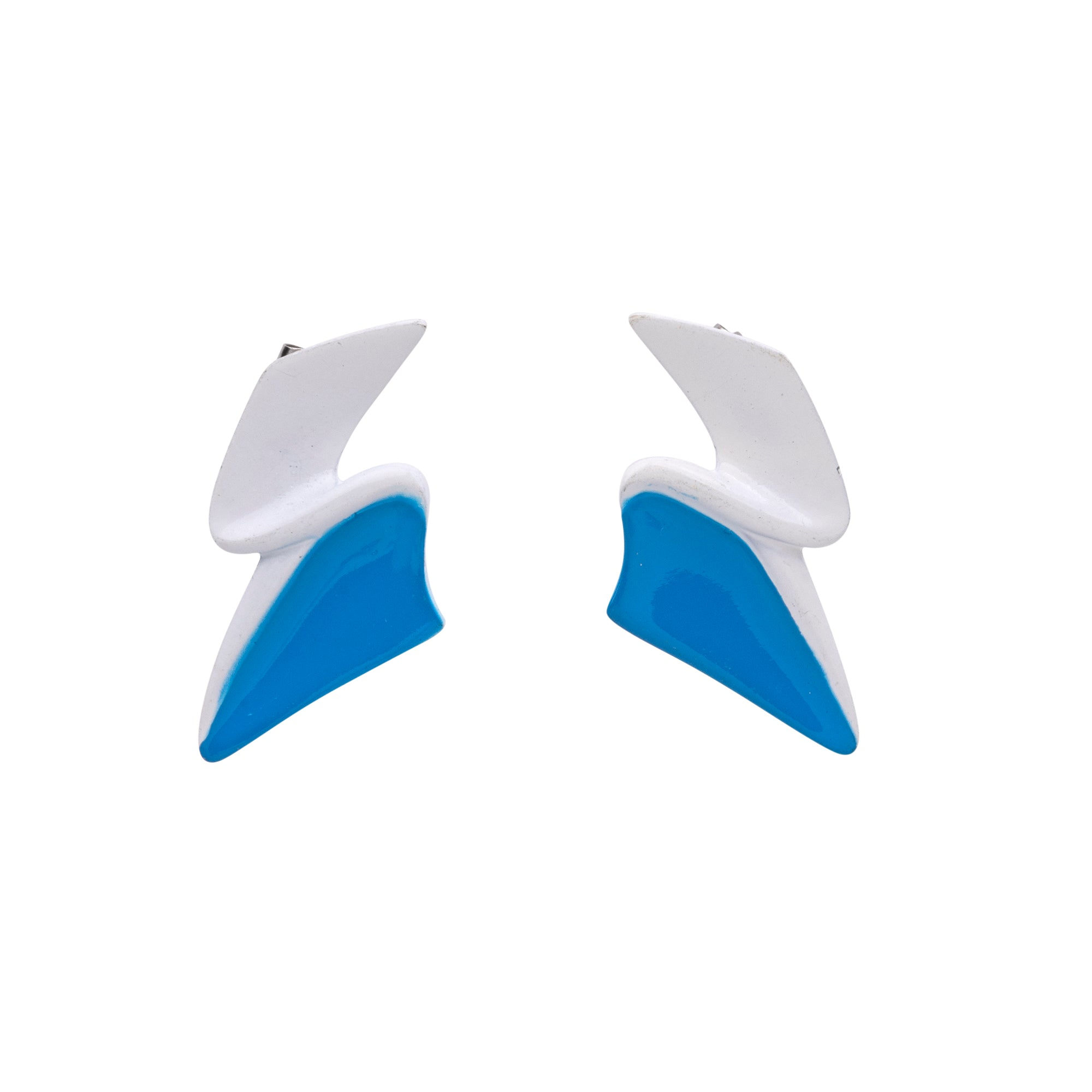 Mokuyobi Women's Blue / White Lightning Flash Vintage Earrings