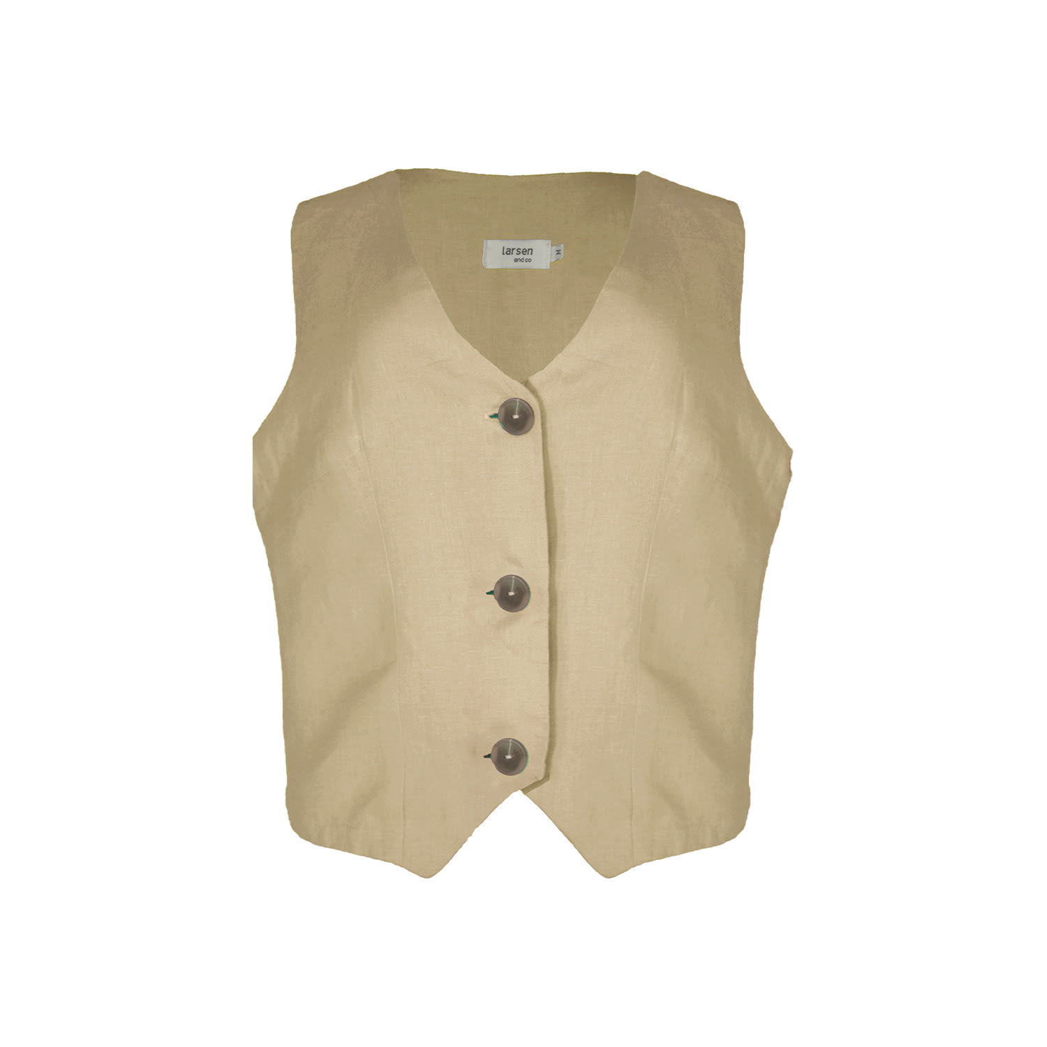 Larsen And Co Women's Neutrals Pure Linen Valencia Waistcoat In Natural In Brown